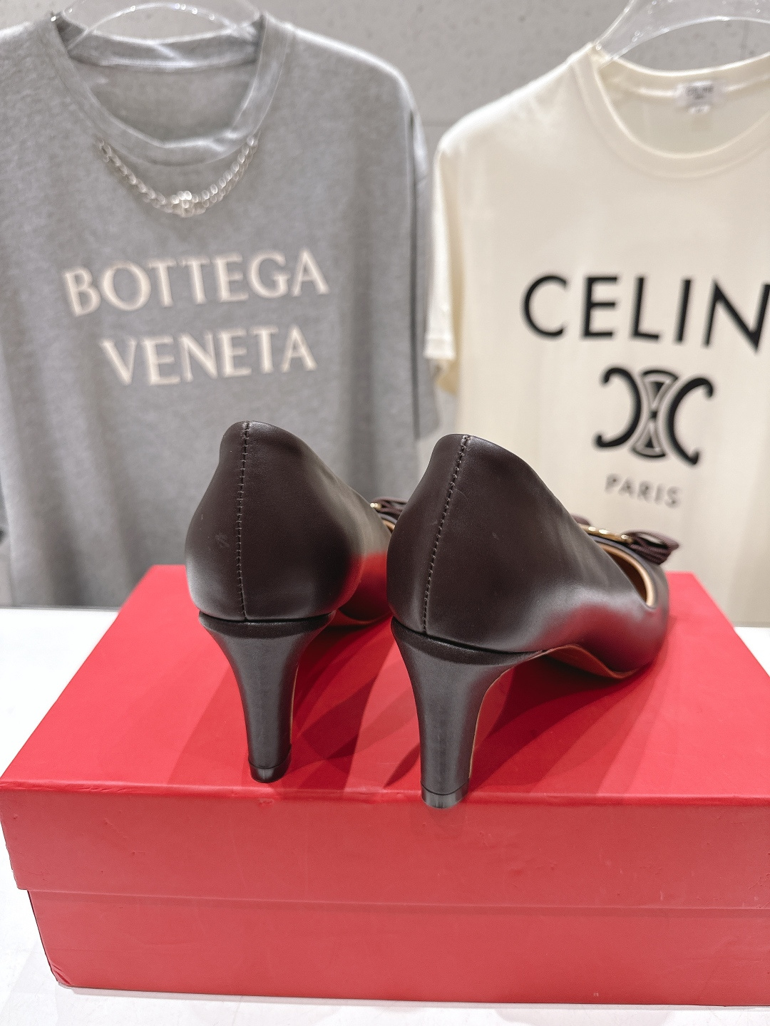 高版本出厂  FERRAGAMO/菲拉格慕F065  26ss官方新款真皮蝴蝶结系列高跟鞋单鞋菲拉格慕今