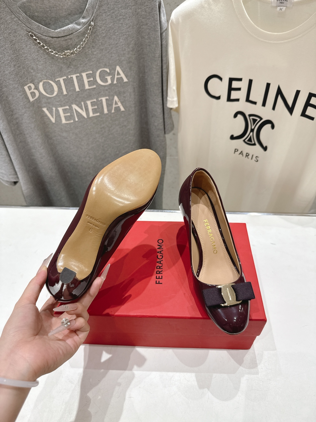 高版本出厂  FERRAGAMO/菲拉格慕F065  26ss官方新款真皮蝴蝶结系列高跟鞋单鞋菲拉格慕今