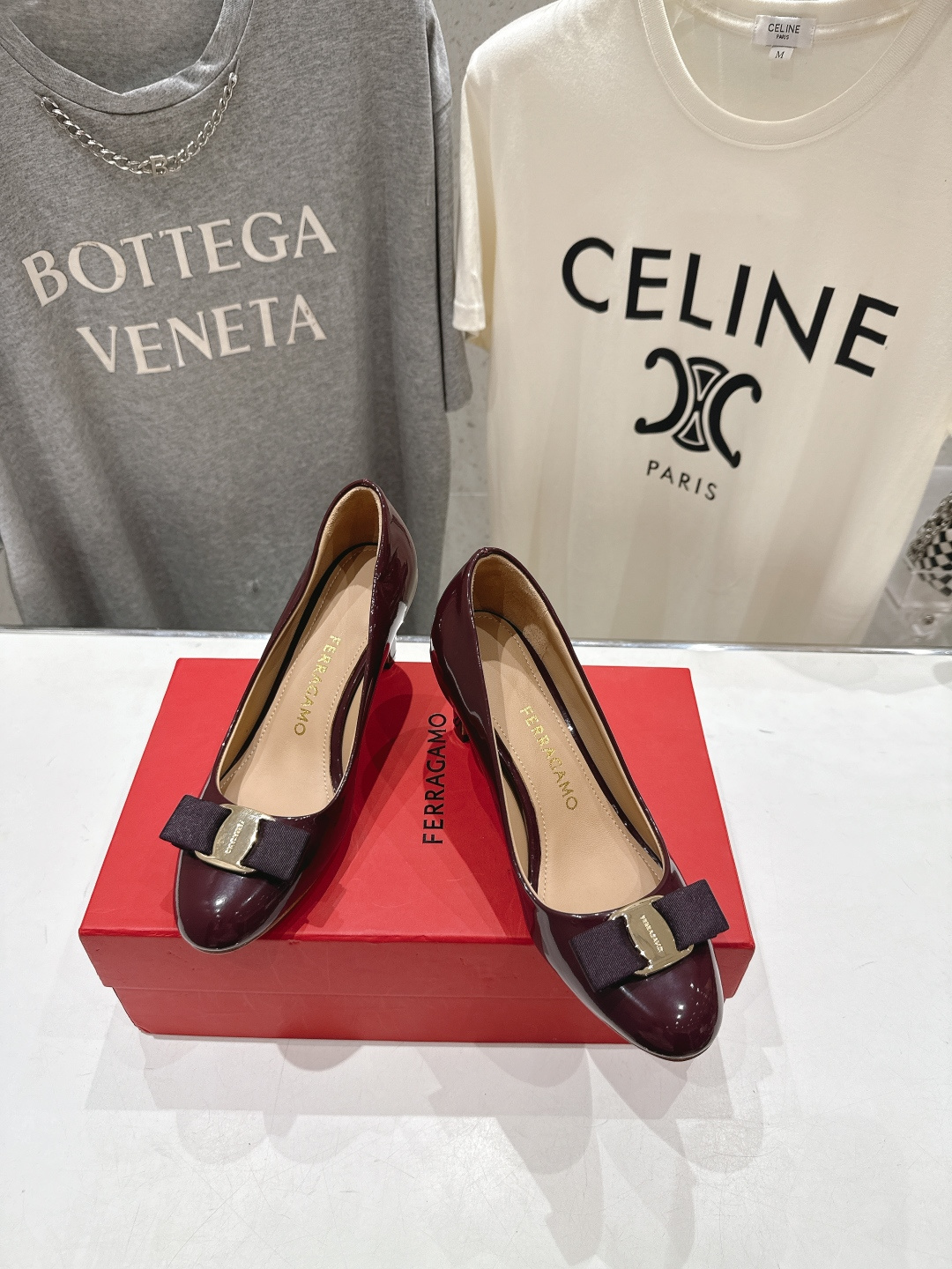 高版本出厂  FERRAGAMO/菲拉格慕F065  26ss官方新款真皮蝴蝶结系列高跟鞋单鞋菲拉格慕今