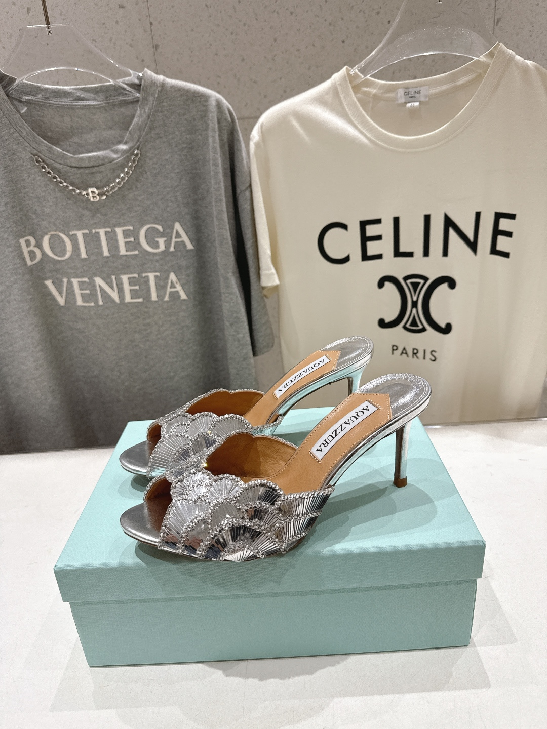 高版本出厂 「ᴀqᴜᴀᴢᴢᴜʀᴀ」AQUAZZURA/菠萝F072 2026ss夏季新款高跟鱼嘴拖鞋__