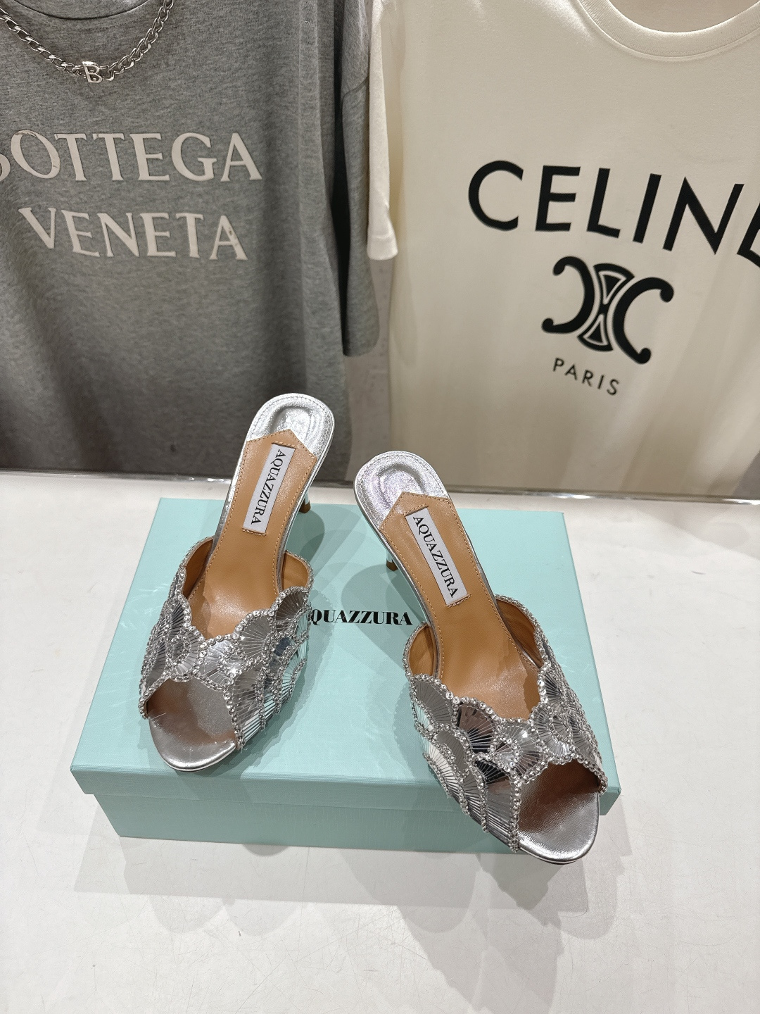 高版本出厂 「ᴀqᴜᴀᴢᴢᴜʀᴀ」AQUAZZURA/菠萝F072 2026ss夏季新款高跟鱼嘴拖鞋__