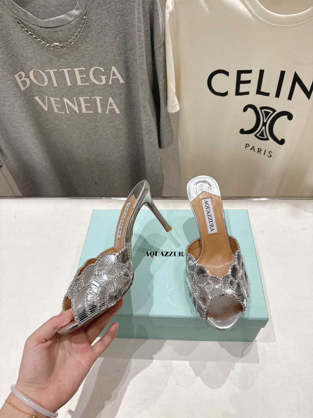 高版本出厂 「ᴀqᴜᴀᴢᴢᴜʀᴀ」AQUAZZURA/菠萝F072 2026ss夏季新款高跟鱼嘴拖鞋__