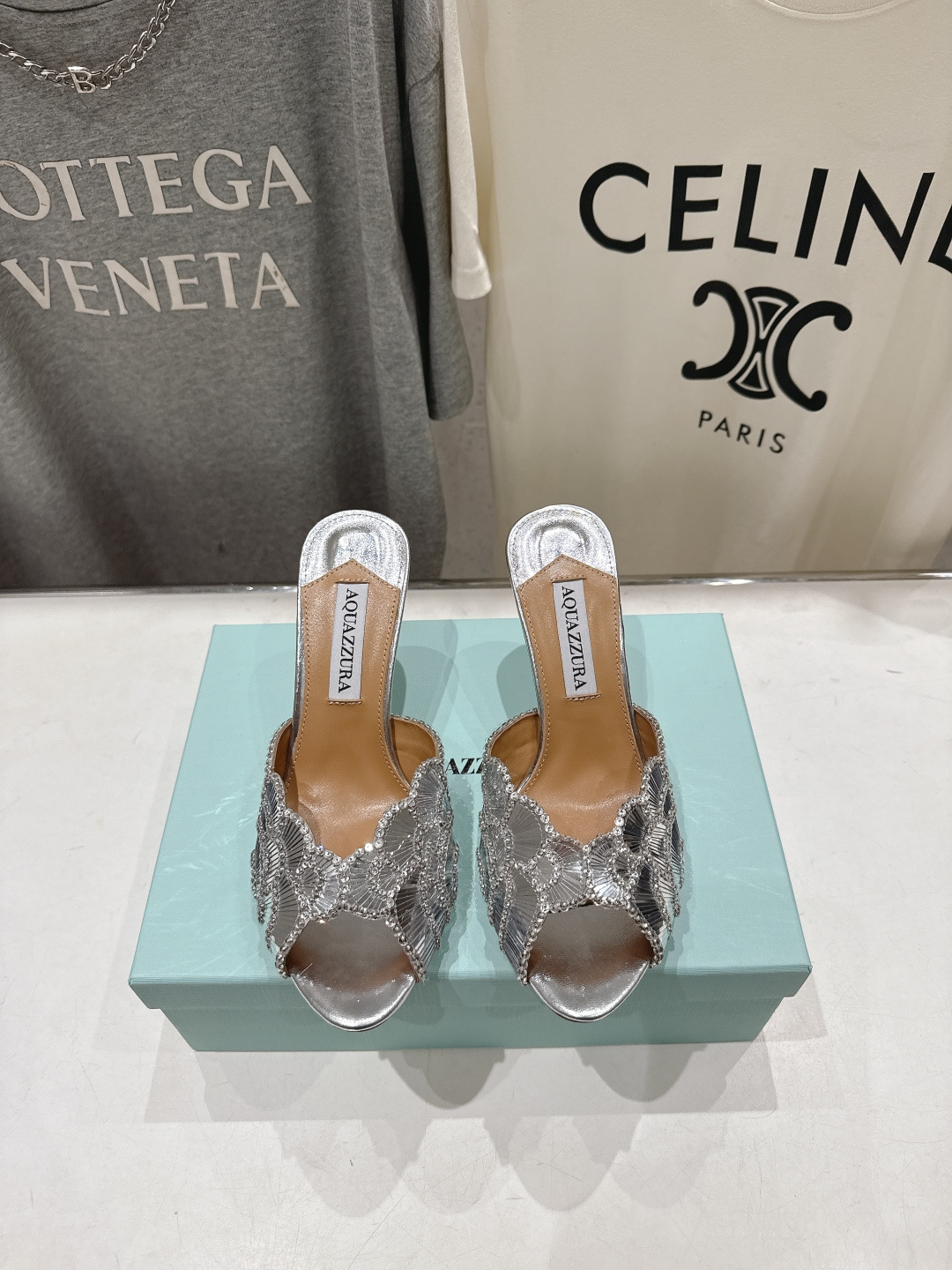 高版本出厂 「ᴀqᴜᴀᴢᴢᴜʀᴀ」AQUAZZURA/菠萝F072 2026ss夏季新款高跟鱼嘴拖鞋__