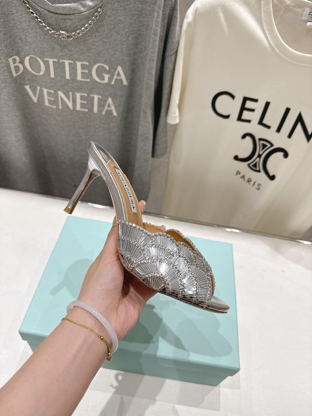 高版本出厂 「ᴀqᴜᴀᴢᴢᴜʀᴀ」AQUAZZURA/菠萝F072 2026ss夏季新款高跟鱼嘴拖鞋__