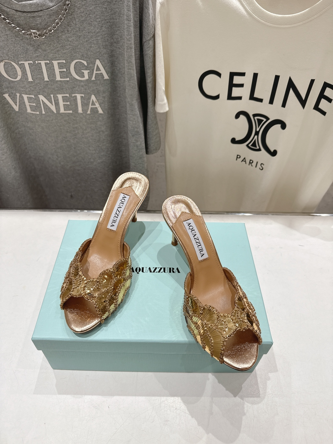 高版本出厂 「ᴀqᴜᴀᴢᴢᴜʀᴀ」AQUAZZURA/菠萝F072 2026ss夏季新款高跟鱼嘴拖鞋__