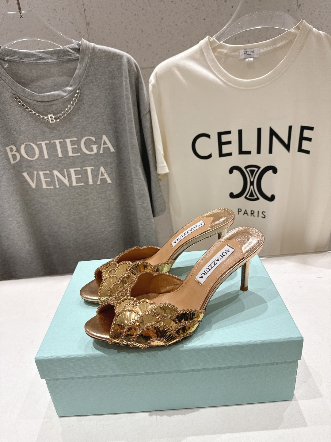 高版本出厂 「ᴀqᴜᴀᴢᴢᴜʀᴀ」AQUAZZURA/菠萝F072 2026ss夏季新款高跟鱼嘴拖鞋__