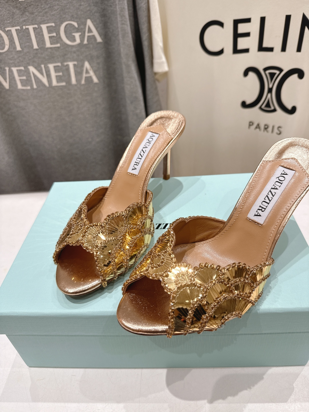 高版本出厂 「ᴀqᴜᴀᴢᴢᴜʀᴀ」AQUAZZURA/菠萝F072 2026ss夏季新款高跟鱼嘴拖鞋__