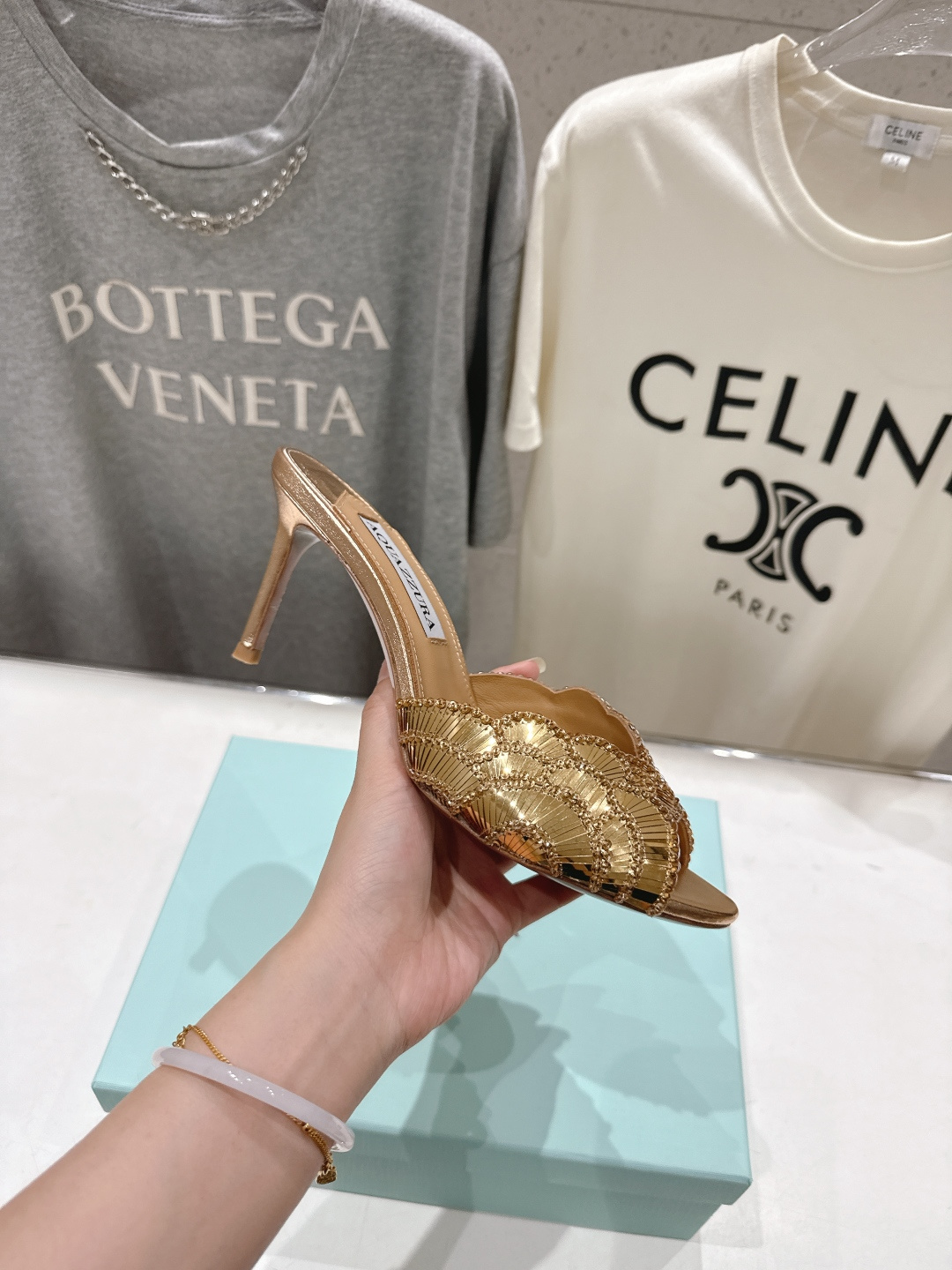 高版本出厂 「ᴀqᴜᴀᴢᴢᴜʀᴀ」AQUAZZURA/菠萝F072 2026ss夏季新款高跟鱼嘴拖鞋__