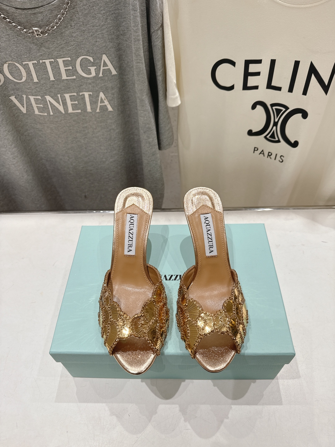 高版本出厂 「ᴀqᴜᴀᴢᴢᴜʀᴀ」AQUAZZURA/菠萝F072 2026ss夏季新款高跟鱼嘴拖鞋__