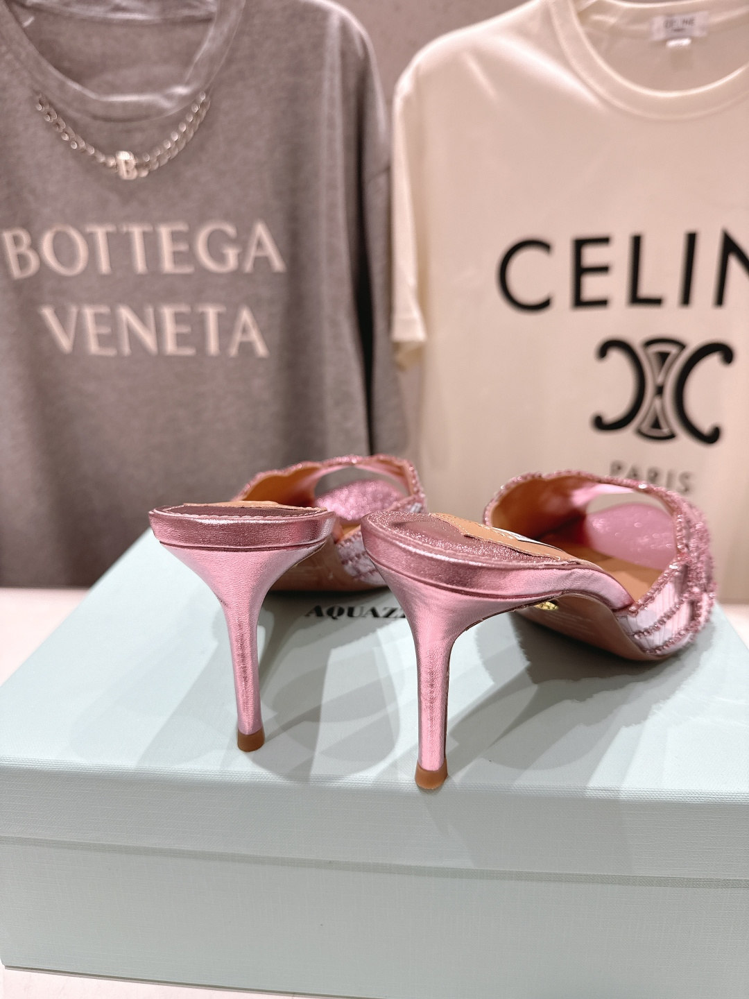 高版本出厂 「ᴀqᴜᴀᴢᴢᴜʀᴀ」AQUAZZURA/菠萝F072 2026ss夏季新款高跟鱼嘴拖鞋__