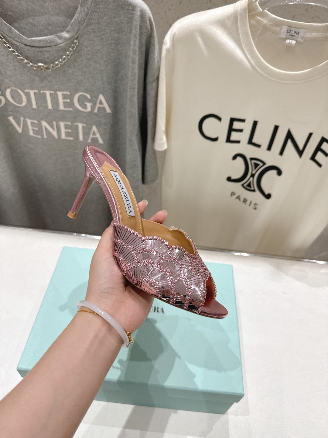 高版本出厂 「ᴀqᴜᴀᴢᴢᴜʀᴀ」AQUAZZURA/菠萝F072 2026ss夏季新款高跟鱼嘴拖鞋__