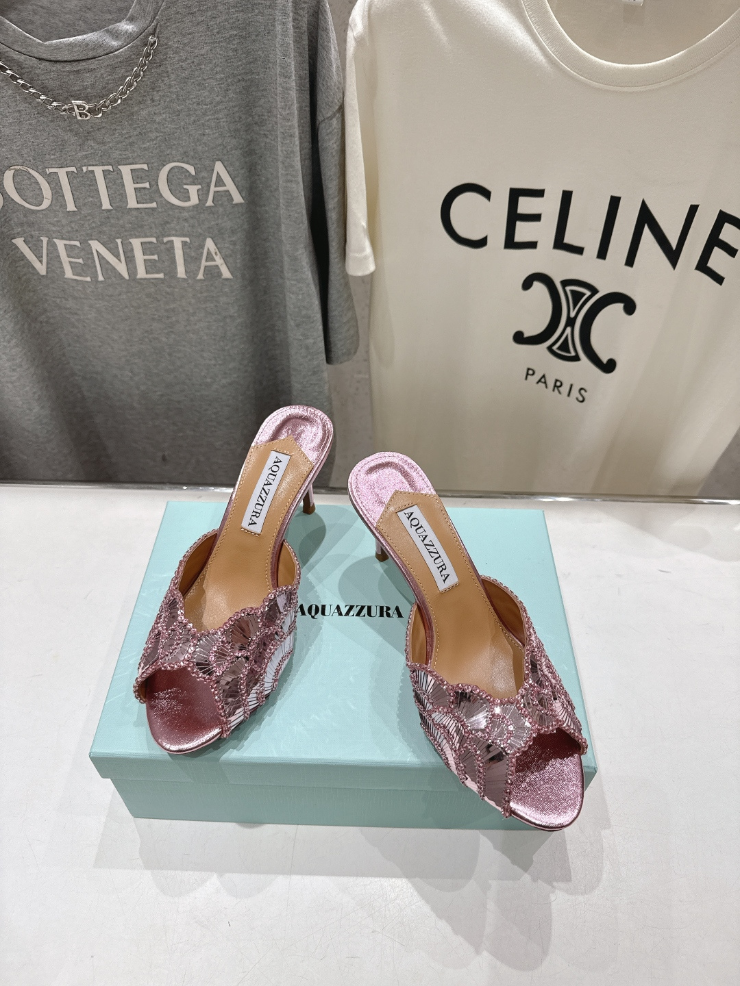 高版本出厂 「ᴀqᴜᴀᴢᴢᴜʀᴀ」AQUAZZURA/菠萝F072 2026ss夏季新款高跟鱼嘴拖鞋__