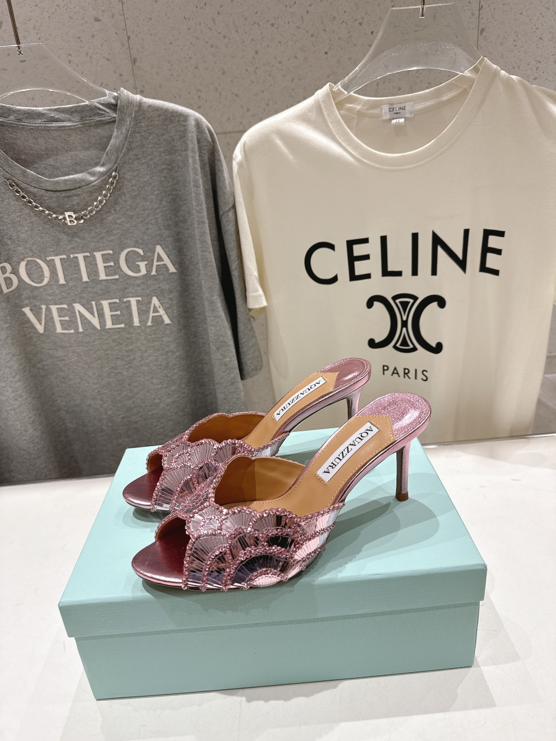 高版本出厂 「ᴀqᴜᴀᴢᴢᴜʀᴀ」AQUAZZURA/菠萝F072 2026ss夏季新款高跟鱼嘴拖鞋__