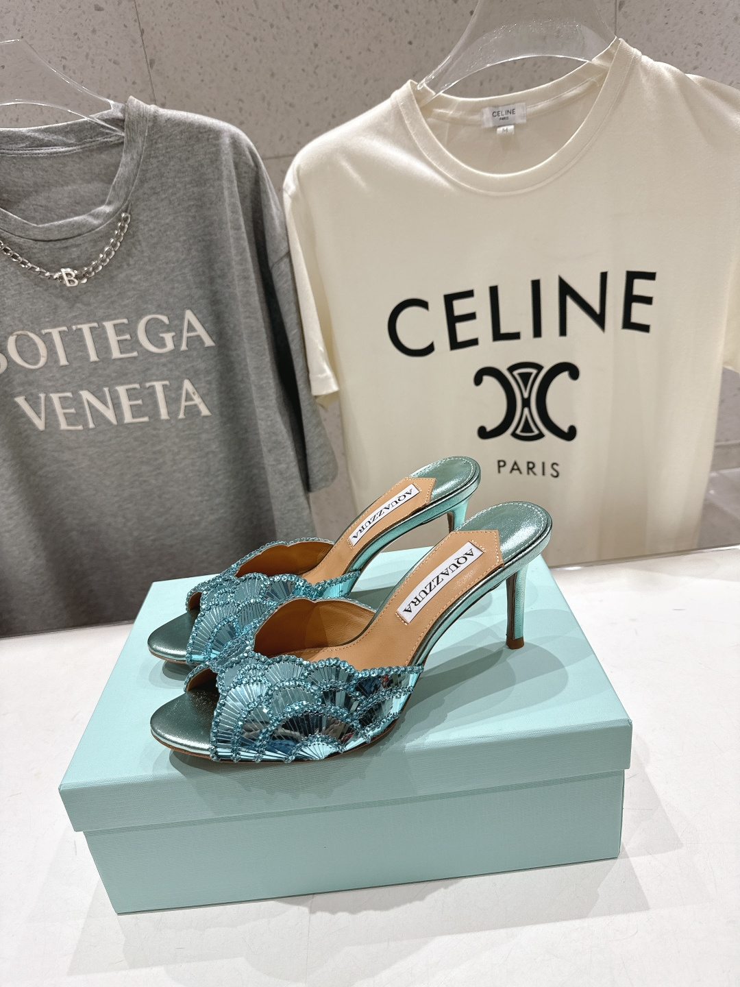 高版本出厂 「ᴀqᴜᴀᴢᴢᴜʀᴀ」AQUAZZURA/菠萝F072 2026ss夏季新款高跟鱼嘴拖鞋__