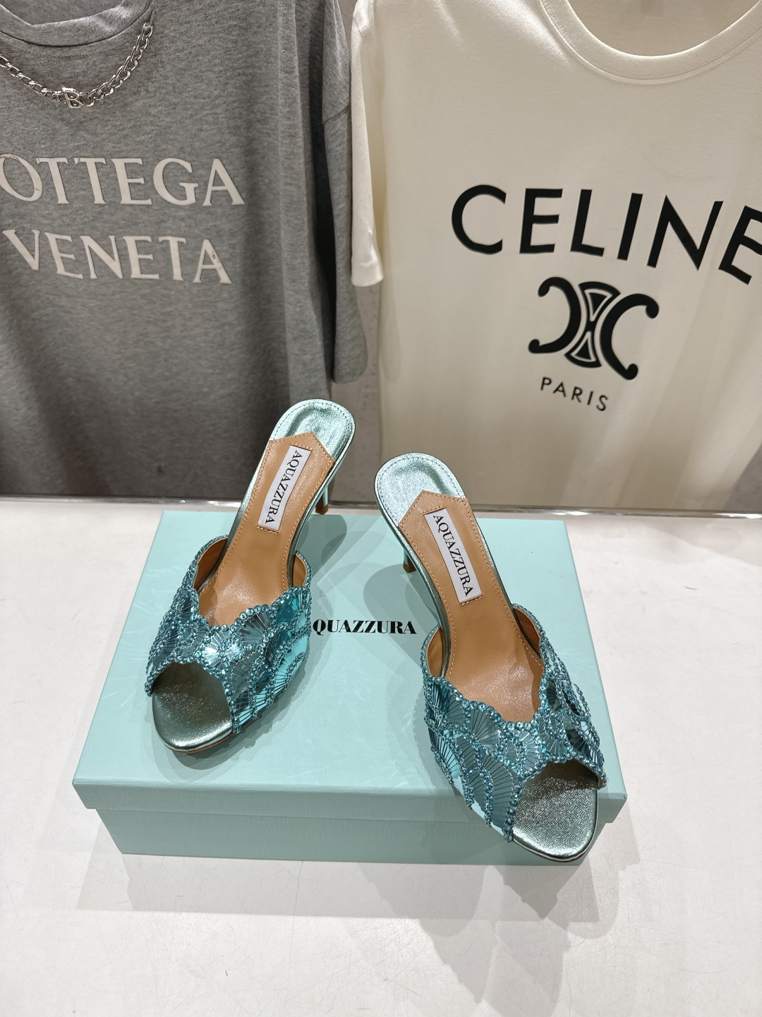 高版本出厂 「ᴀqᴜᴀᴢᴢᴜʀᴀ」AQUAZZURA/菠萝F072 2026ss夏季新款高跟鱼嘴拖鞋__