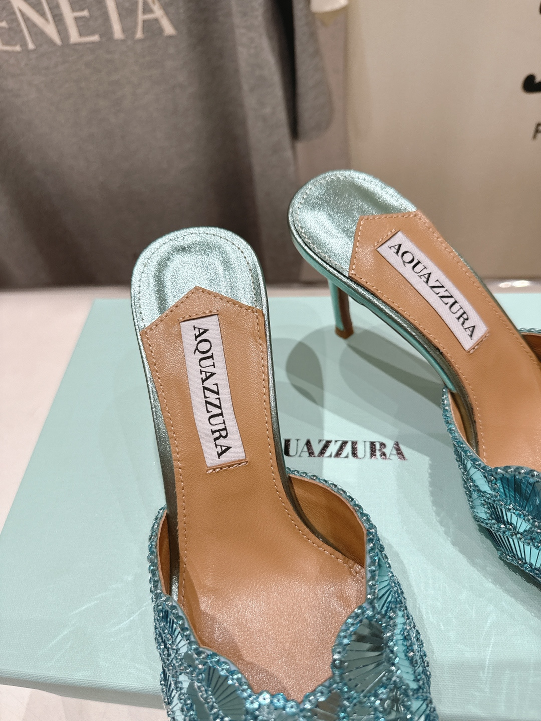 高版本出厂 「ᴀqᴜᴀᴢᴢᴜʀᴀ」AQUAZZURA/菠萝F072 2026ss夏季新款高跟鱼嘴拖鞋__