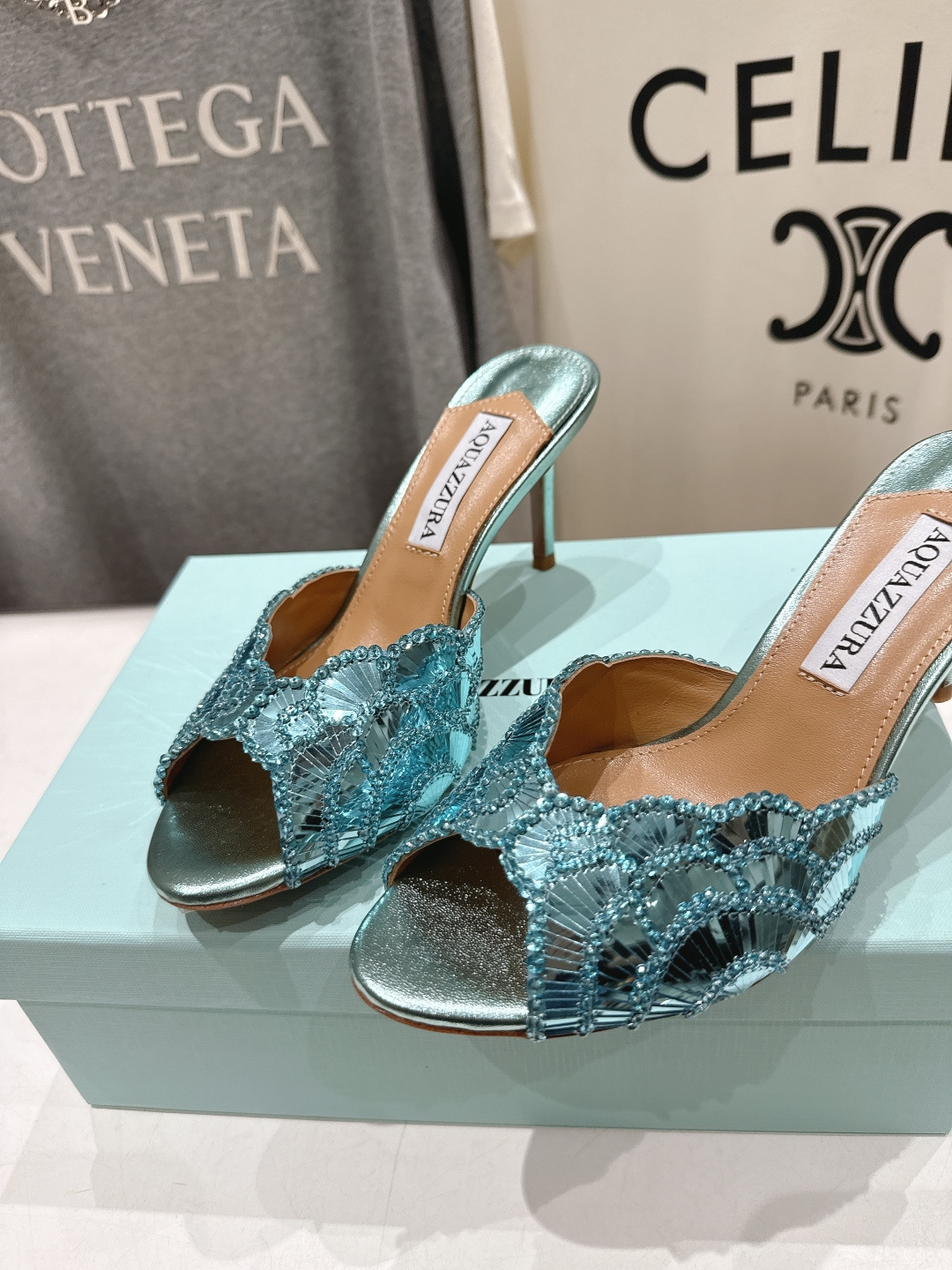 高版本出厂 「ᴀqᴜᴀᴢᴢᴜʀᴀ」AQUAZZURA/菠萝F072 2026ss夏季新款高跟鱼嘴拖鞋__