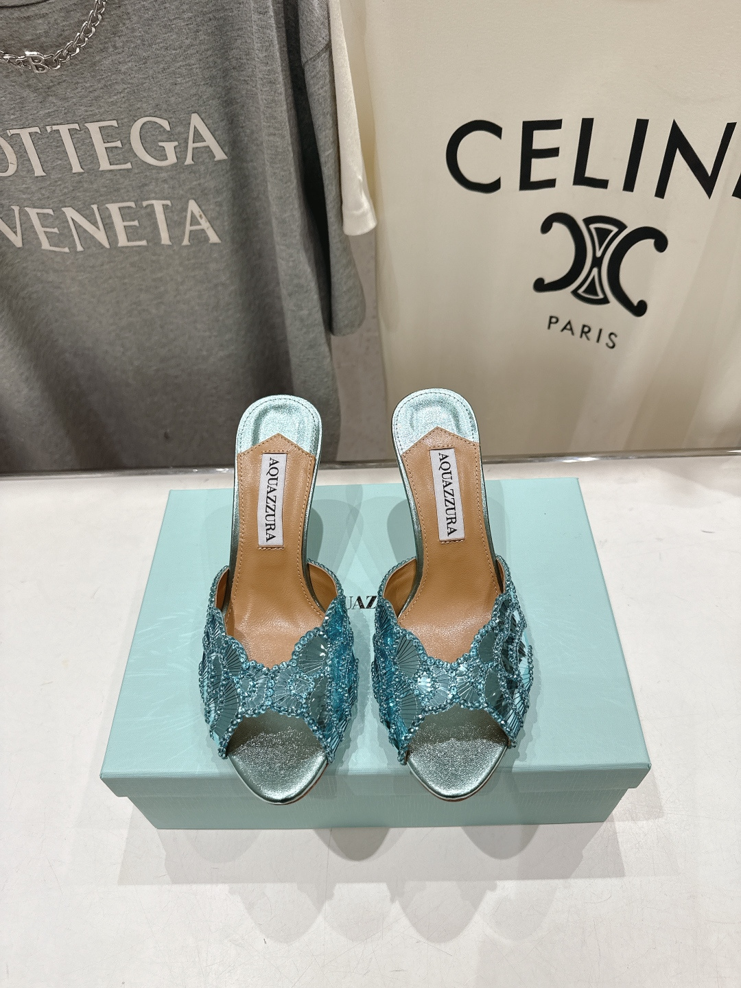 高版本出厂 「ᴀqᴜᴀᴢᴢᴜʀᴀ」AQUAZZURA/菠萝F072 2026ss夏季新款高跟鱼嘴拖鞋__