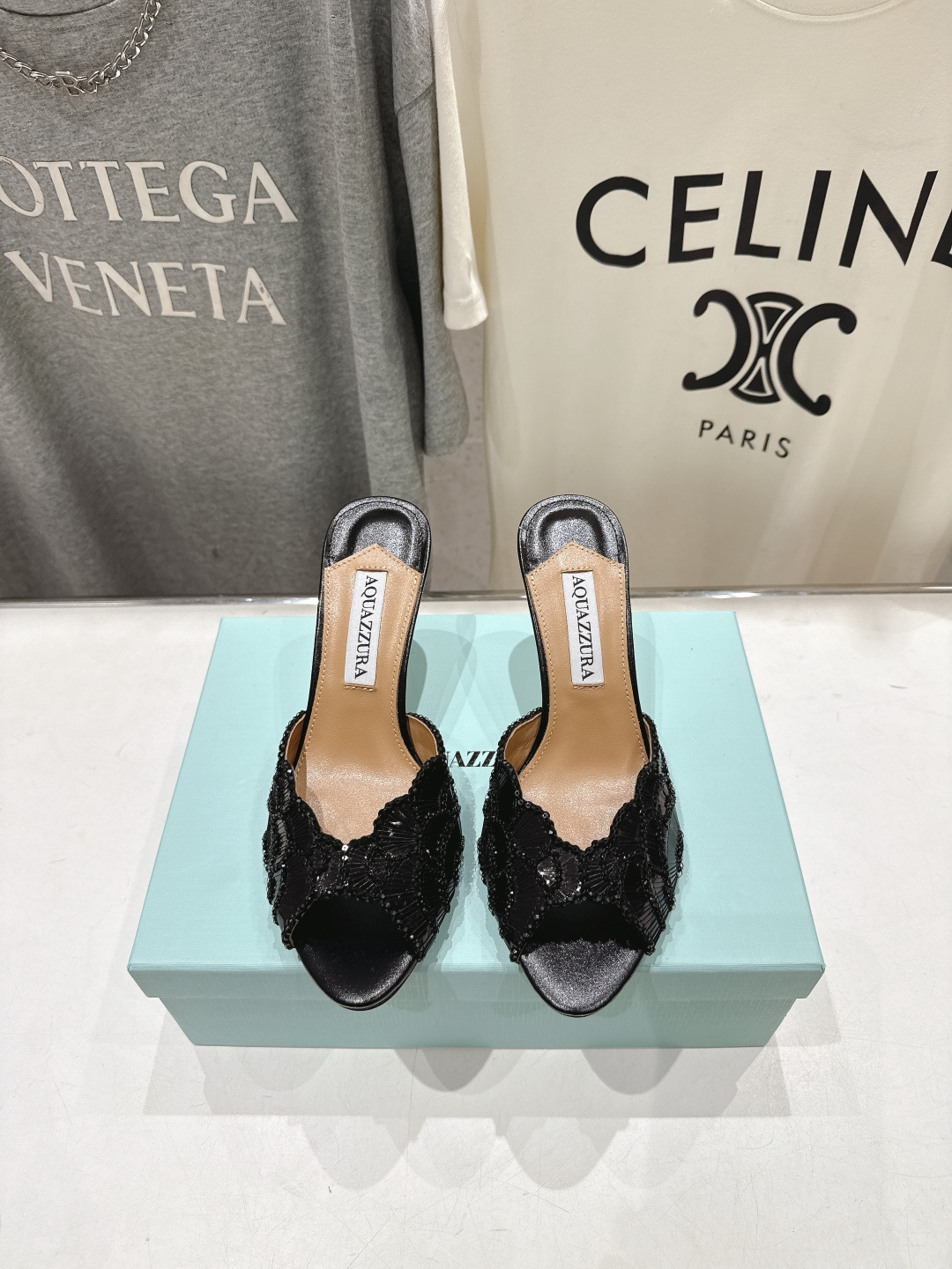 高版本出厂 「ᴀqᴜᴀᴢᴢᴜʀᴀ」AQUAZZURA/菠萝F072 2026ss夏季新款高跟鱼嘴拖鞋__