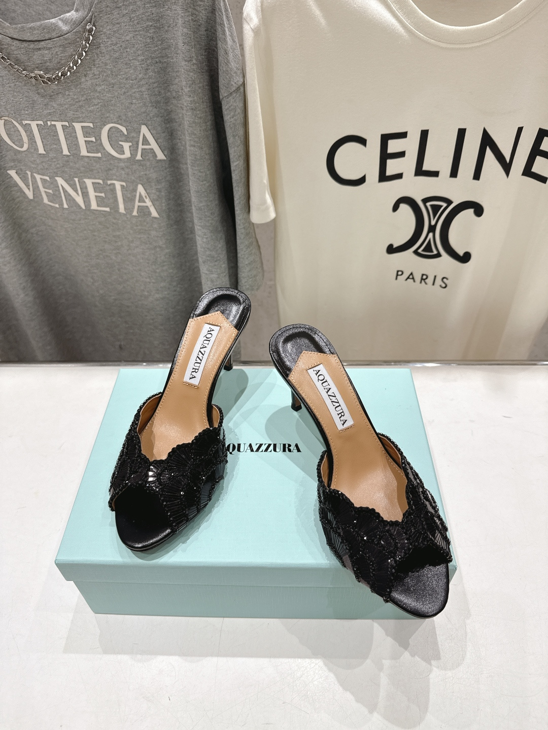 高版本出厂 「ᴀqᴜᴀᴢᴢᴜʀᴀ」AQUAZZURA/菠萝F072 2026ss夏季新款高跟鱼嘴拖鞋__