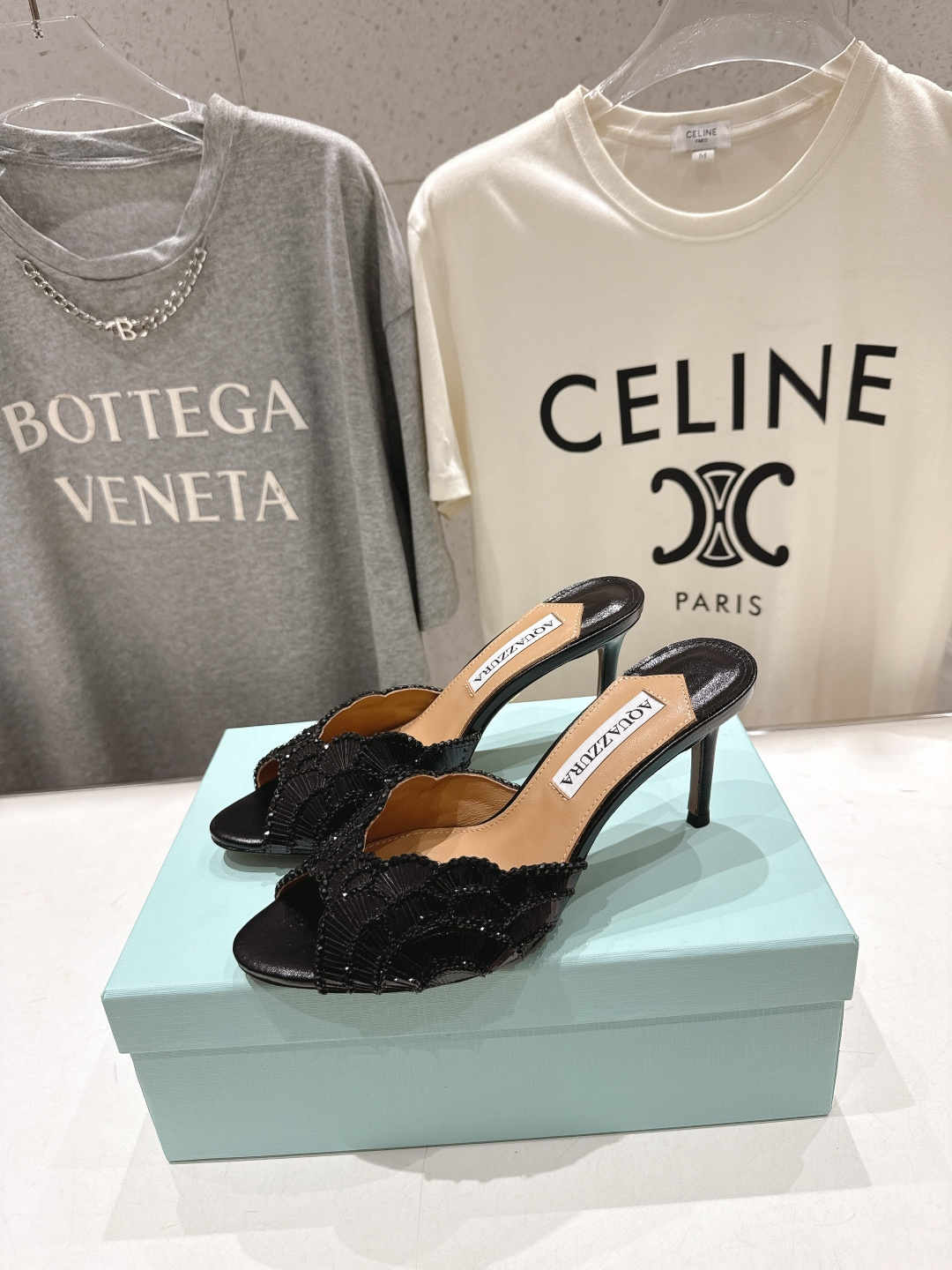 高版本出厂 「ᴀqᴜᴀᴢᴢᴜʀᴀ」AQUAZZURA/菠萝F072 2026ss夏季新款高跟鱼嘴拖鞋__