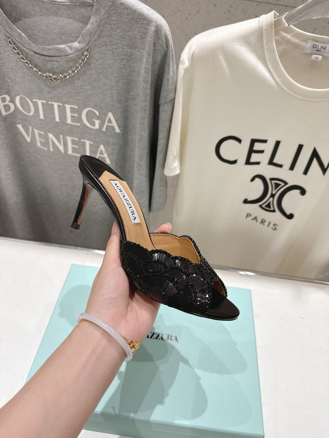 高版本出厂 「ᴀqᴜᴀᴢᴢᴜʀᴀ」AQUAZZURA/菠萝F072 2026ss夏季新款高跟鱼嘴拖鞋__