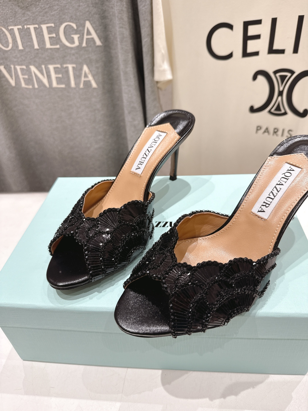 高版本出厂 「ᴀqᴜᴀᴢᴢᴜʀᴀ」AQUAZZURA/菠萝F072 2026ss夏季新款高跟鱼嘴拖鞋__