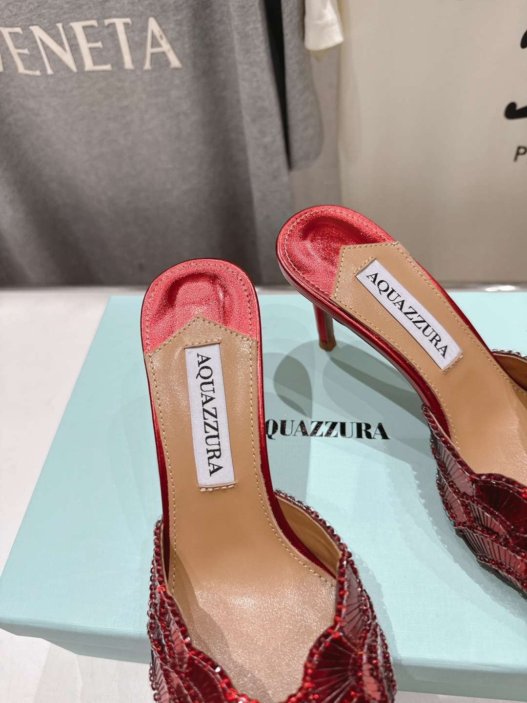 高版本出厂 「ᴀqᴜᴀᴢᴢᴜʀᴀ」AQUAZZURA/菠萝F072 2026ss夏季新款高跟鱼嘴拖鞋__