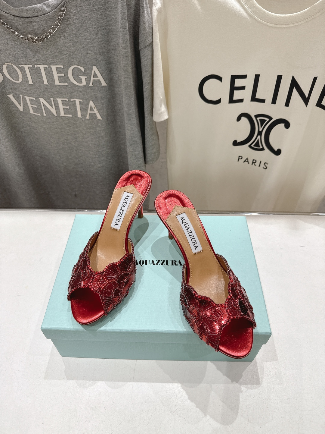 高版本出厂 「ᴀqᴜᴀᴢᴢᴜʀᴀ」AQUAZZURA/菠萝F072 2026ss夏季新款高跟鱼嘴拖鞋__