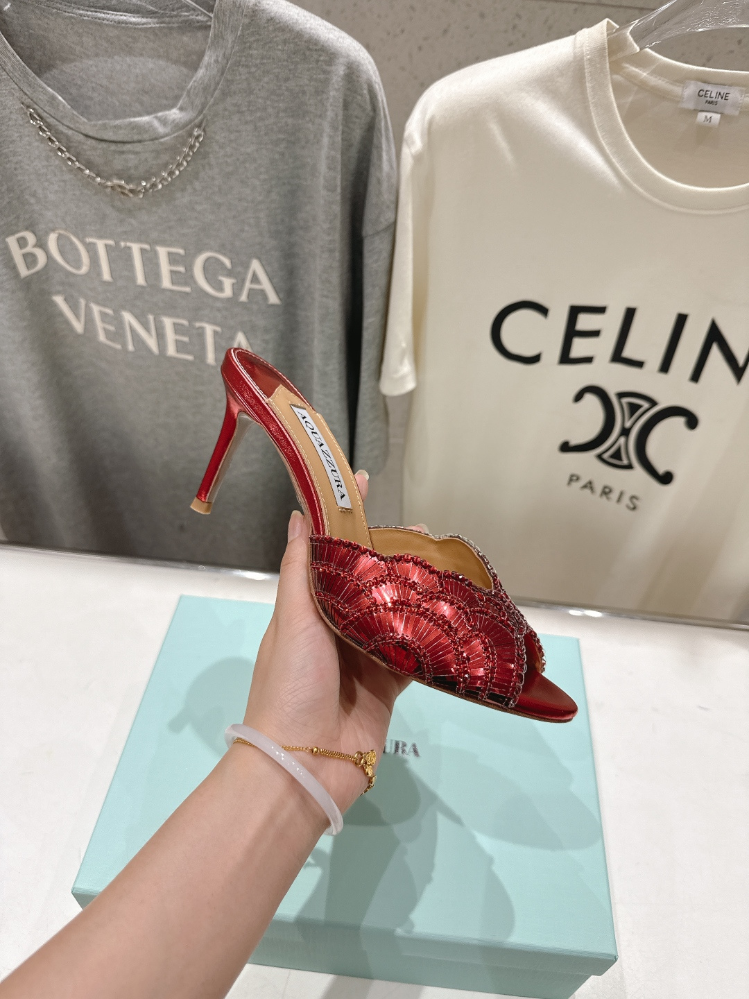 高版本出厂 「ᴀqᴜᴀᴢᴢᴜʀᴀ」AQUAZZURA/菠萝F072 2026ss夏季新款高跟鱼嘴拖鞋__