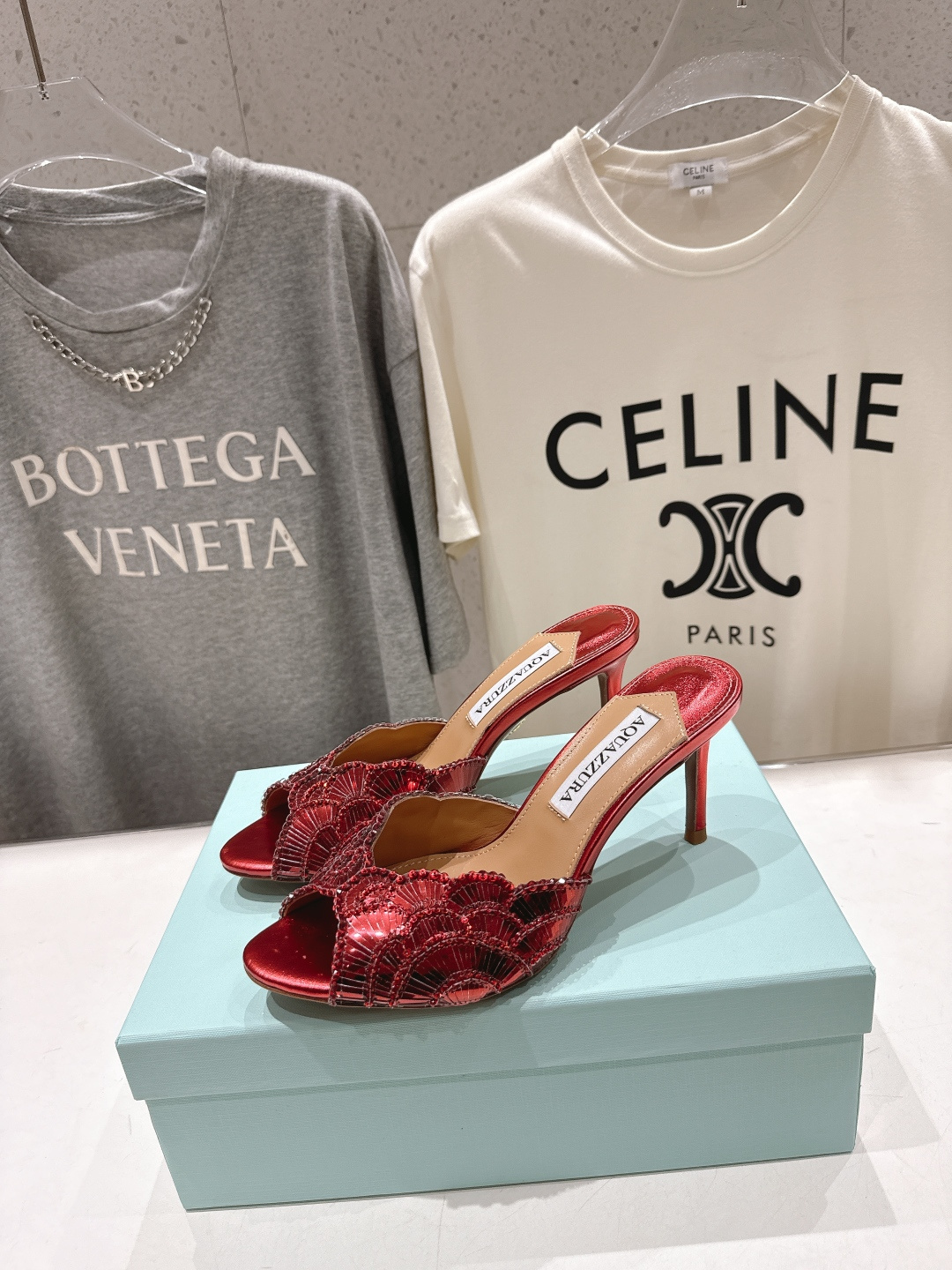 高版本出厂 「ᴀqᴜᴀᴢᴢᴜʀᴀ」AQUAZZURA/菠萝F072 2026ss夏季新款高跟鱼嘴拖鞋__
