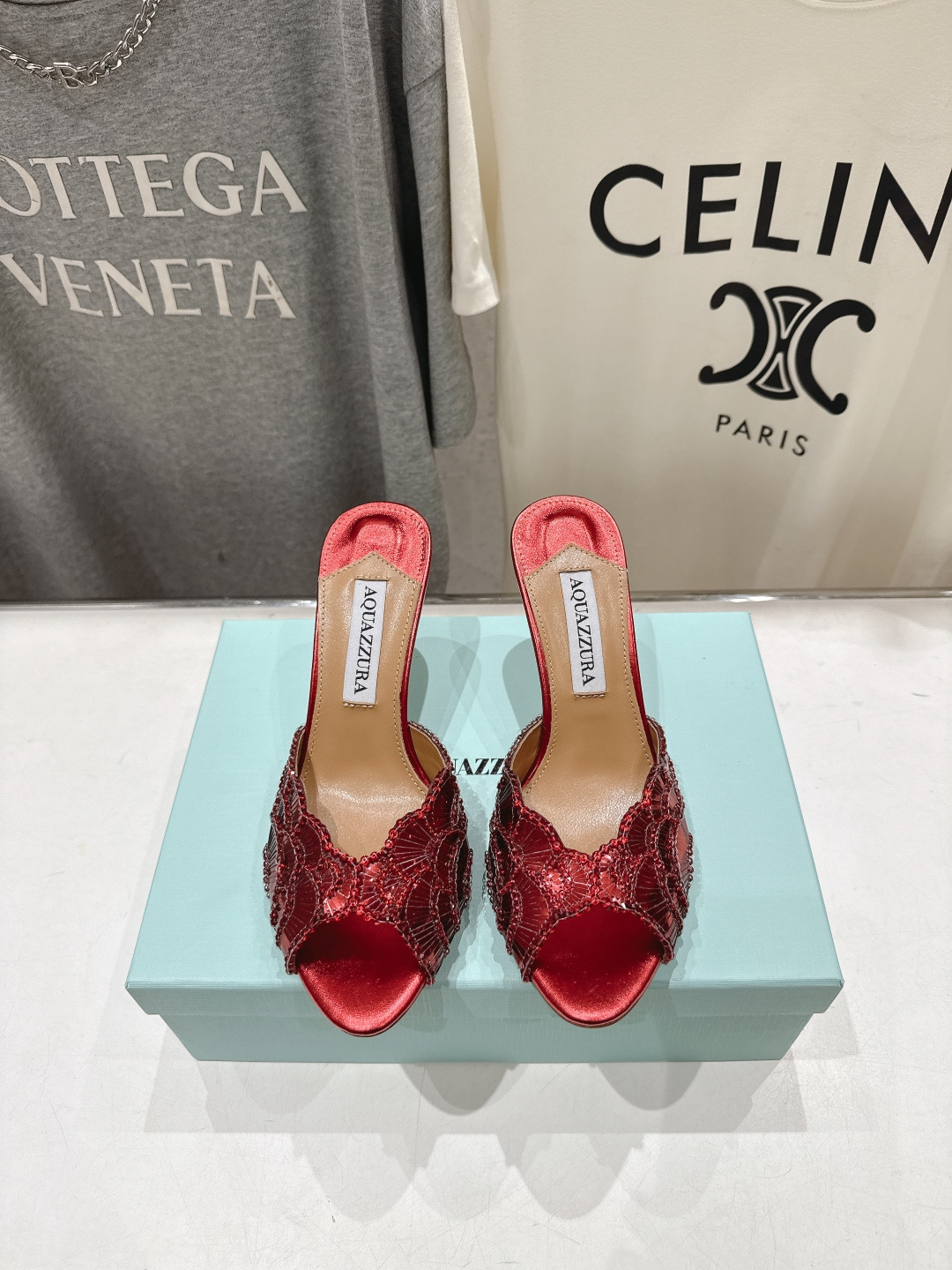 高版本出厂 「ᴀqᴜᴀᴢᴢᴜʀᴀ」AQUAZZURA/菠萝F072 2026ss夏季新款高跟鱼嘴拖鞋__