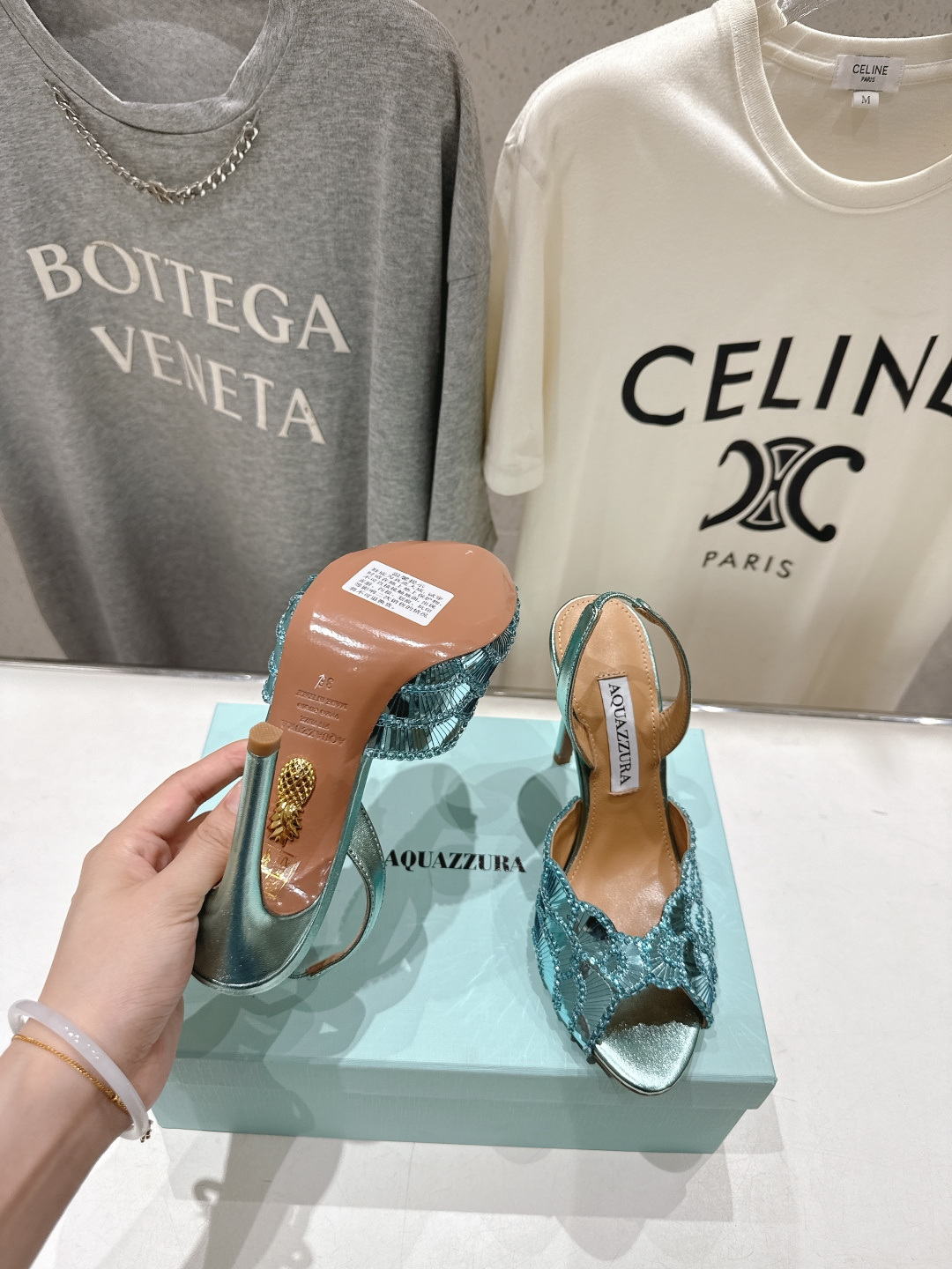 高版本出厂 「ᴀqᴜᴀᴢᴢᴜʀᴀ」AQUAZZURA/菠萝F072 2026ss夏季新款高跟鱼嘴凉鞋__