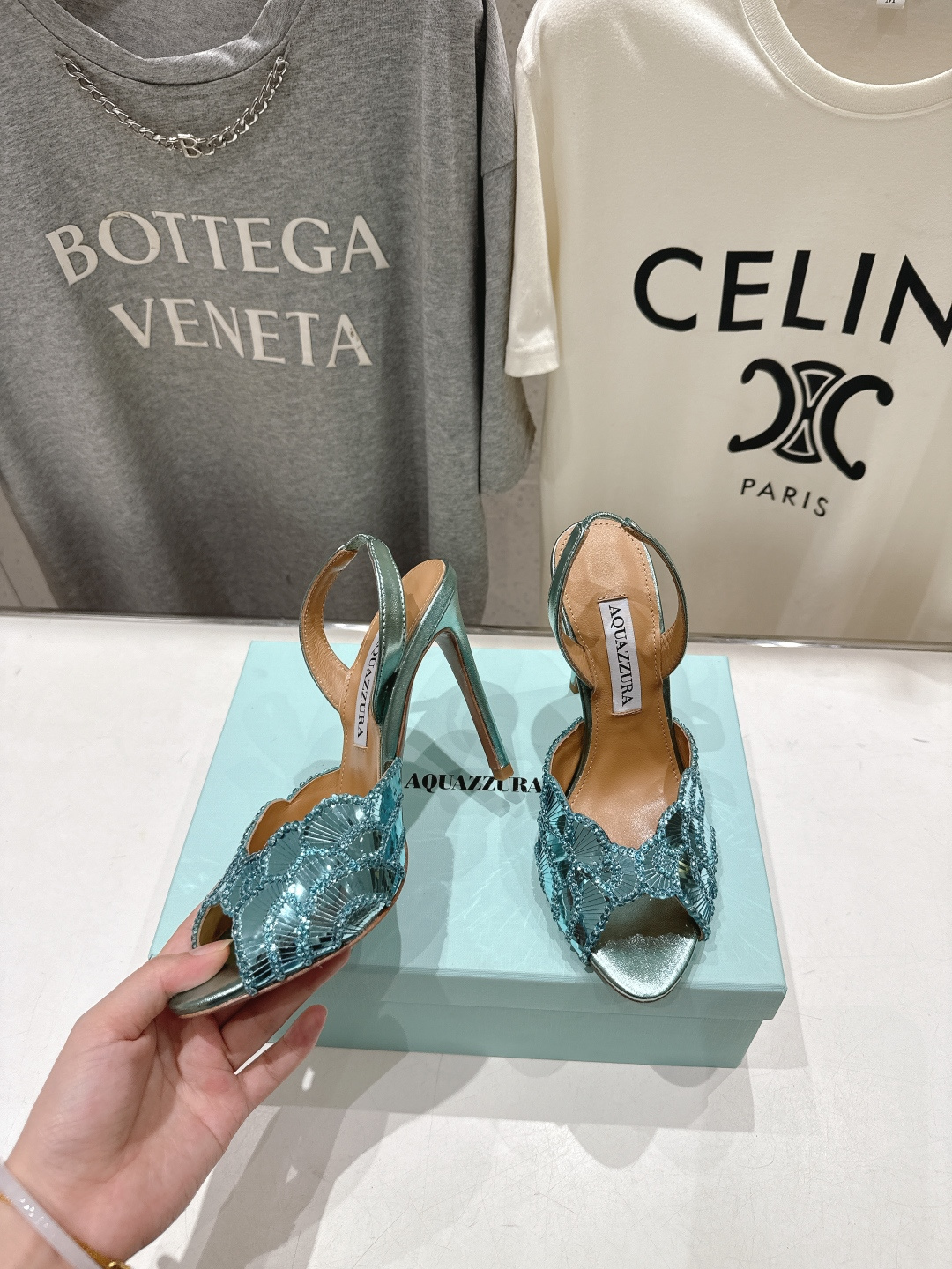 高版本出厂 「ᴀqᴜᴀᴢᴢᴜʀᴀ」AQUAZZURA/菠萝F072 2026ss夏季新款高跟鱼嘴凉鞋__