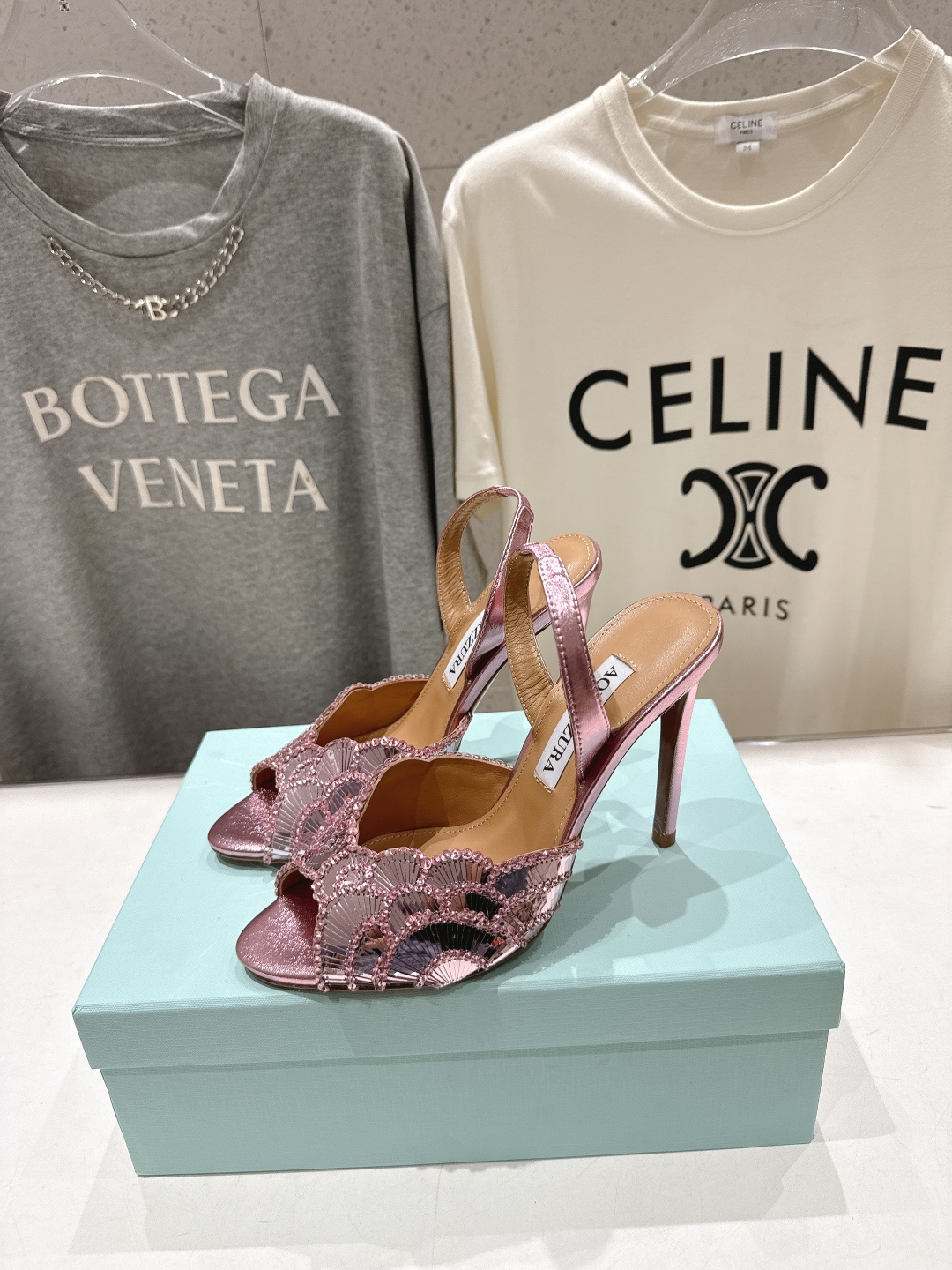 高版本出厂 「ᴀqᴜᴀᴢᴢᴜʀᴀ」AQUAZZURA/菠萝F072 2026ss夏季新款高跟鱼嘴凉鞋__