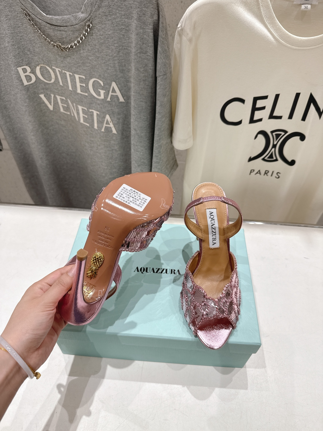 高版本出厂 「ᴀqᴜᴀᴢᴢᴜʀᴀ」AQUAZZURA/菠萝F072 2026ss夏季新款高跟鱼嘴凉鞋__