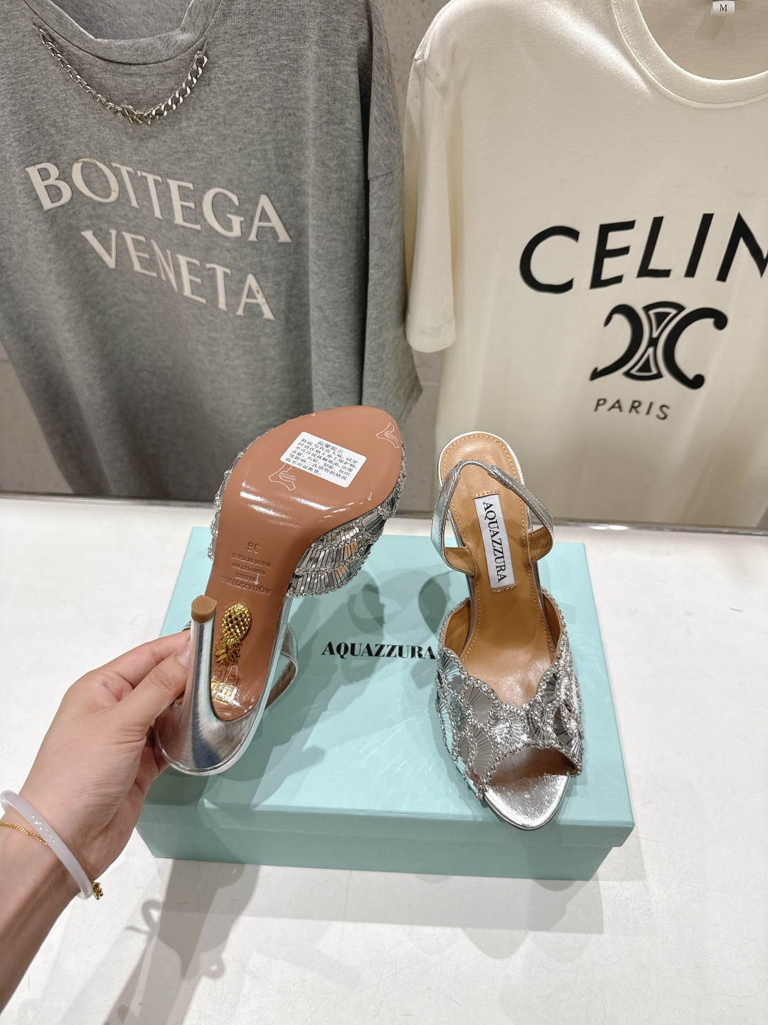 高版本出厂 「ᴀqᴜᴀᴢᴢᴜʀᴀ」AQUAZZURA/菠萝F072 2026ss夏季新款高跟鱼嘴凉鞋__
