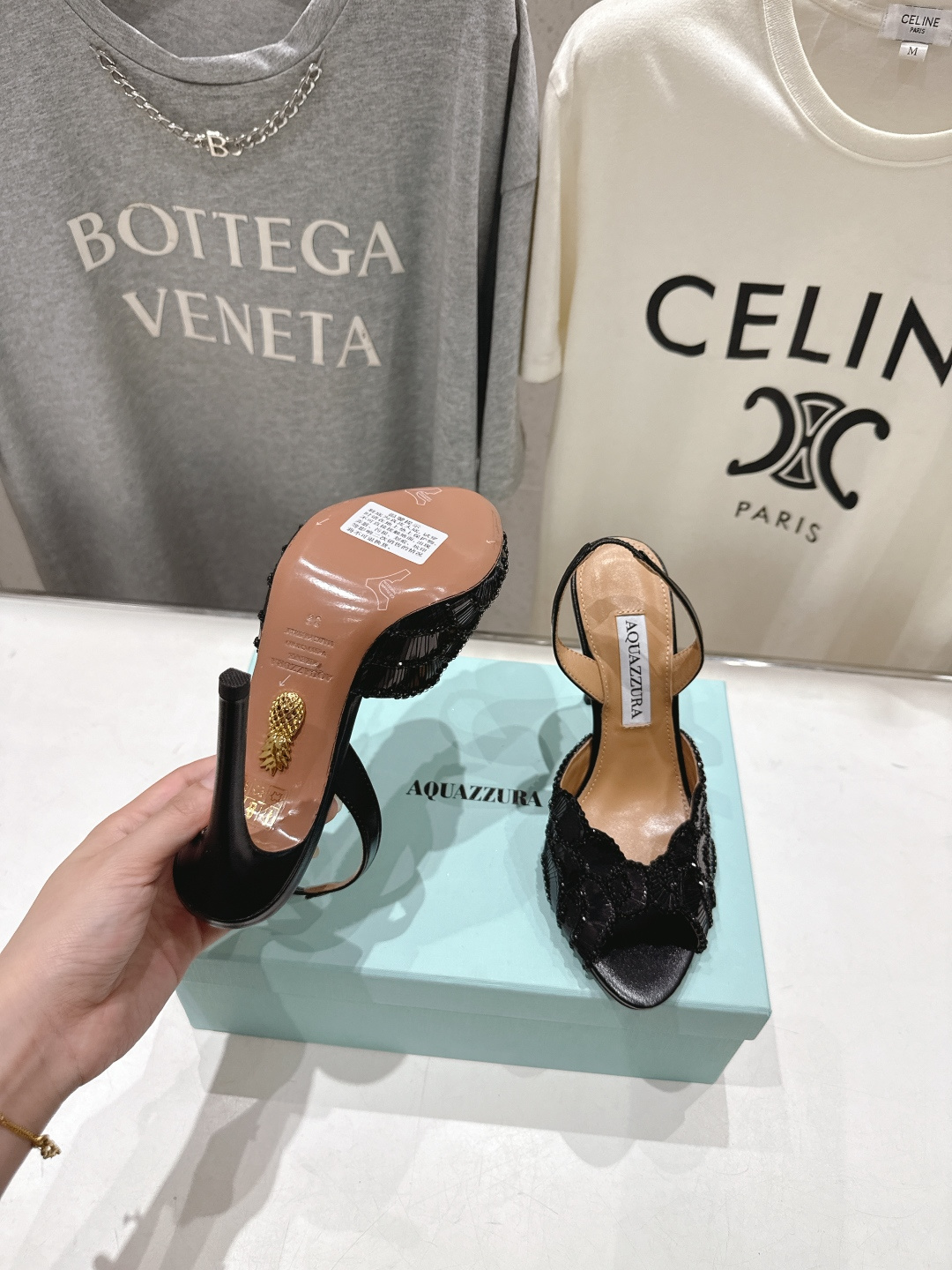高版本出厂 「ᴀqᴜᴀᴢᴢᴜʀᴀ」AQUAZZURA/菠萝F072 2026ss夏季新款高跟鱼嘴凉鞋__