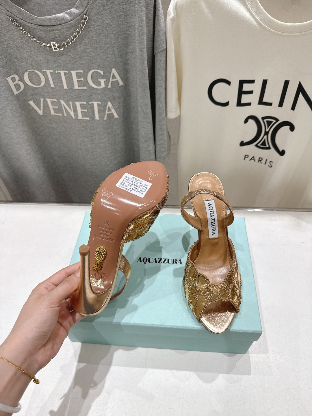高版本出厂 「ᴀqᴜᴀᴢᴢᴜʀᴀ」AQUAZZURA/菠萝F072 2026ss夏季新款高跟鱼嘴凉鞋__