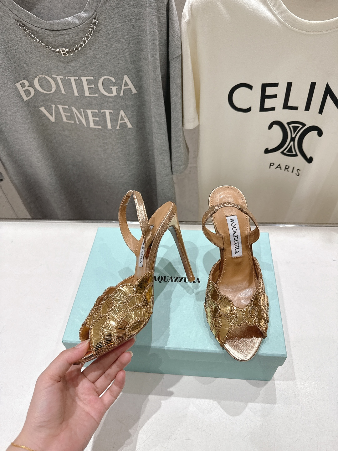 高版本出厂 「ᴀqᴜᴀᴢᴢᴜʀᴀ」AQUAZZURA/菠萝F072 2026ss夏季新款高跟鱼嘴凉鞋__