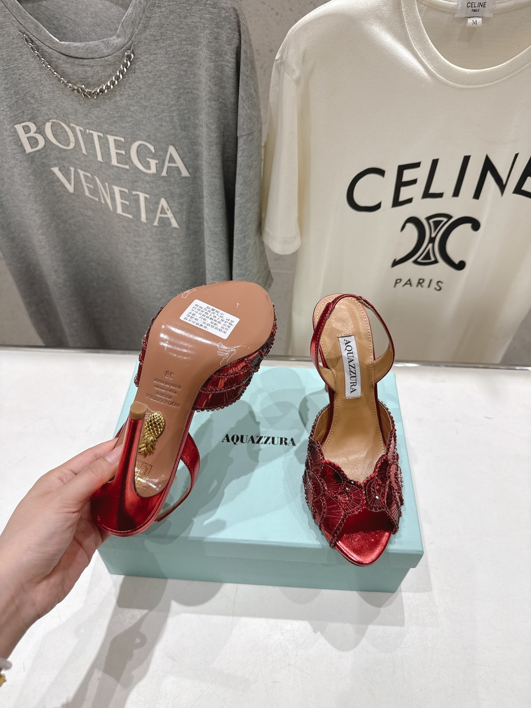 高版本出厂 「ᴀqᴜᴀᴢᴢᴜʀᴀ」AQUAZZURA/菠萝F072 2026ss夏季新款高跟鱼嘴凉鞋__