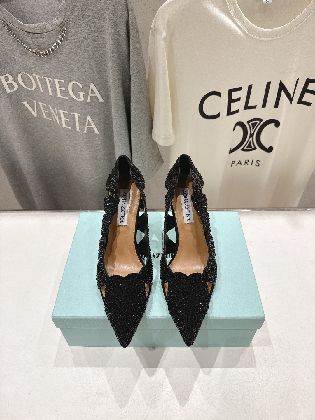 高版本出厂 「ᴀqᴜᴀᴢᴢᴜʀᴀ」AQUAZZURA/菠萝F072 2026ss新款尖头水钻镂空高跟鞋凉