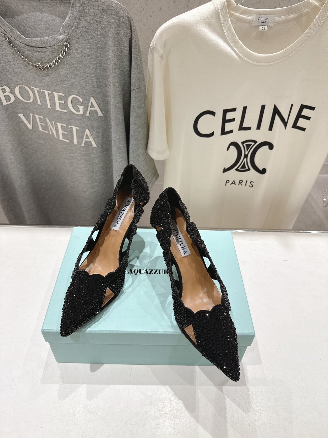 高版本出厂 「ᴀqᴜᴀᴢᴢᴜʀᴀ」AQUAZZURA/菠萝F072 2026ss新款尖头水钻镂空高跟鞋凉
