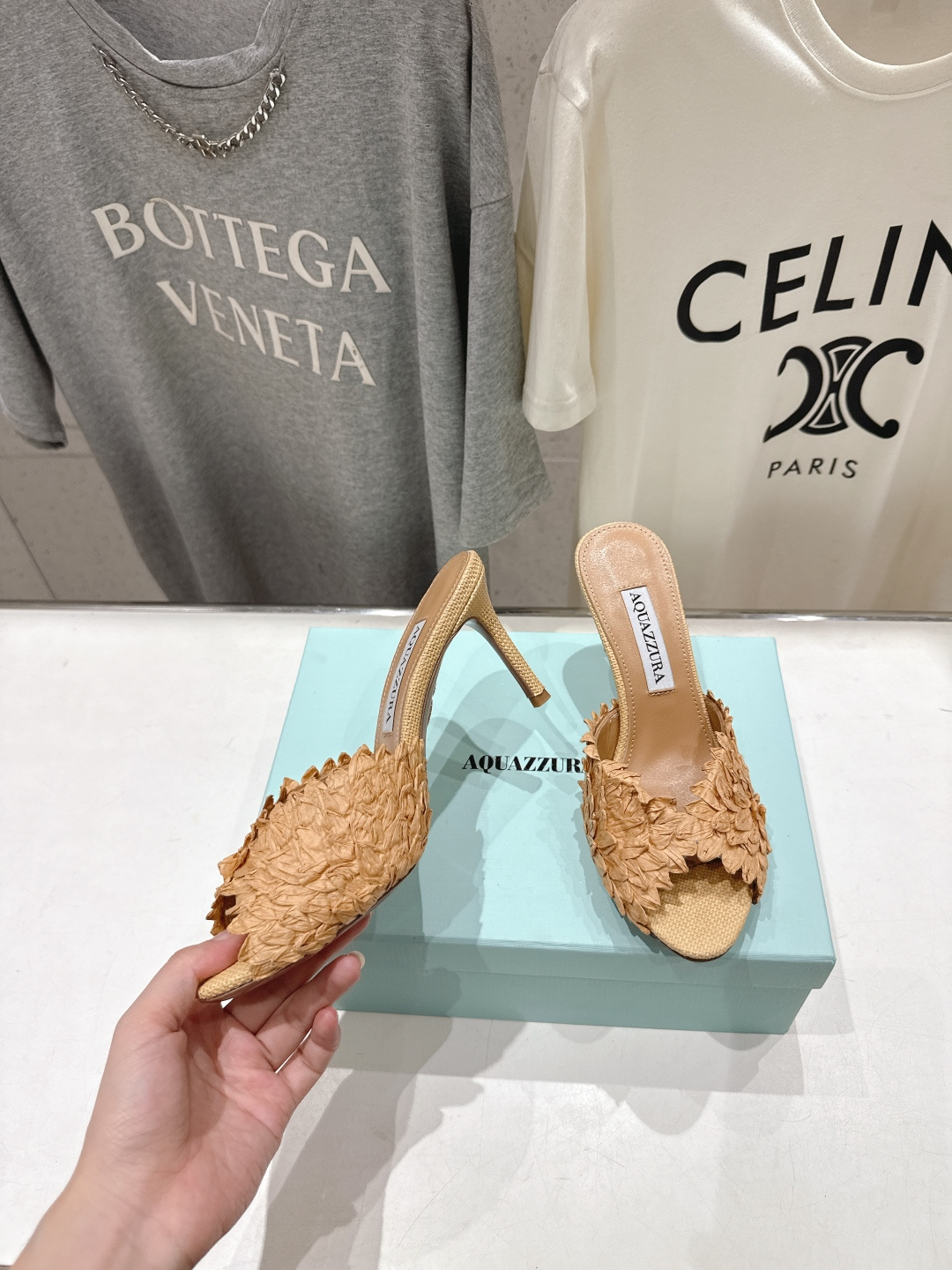 高版本出厂 「ᴀqᴜᴀᴢᴢᴜʀᴀ」AQUAZZURA/菠萝F072 2026ss夏季新款高跟鱼嘴拖鞋__