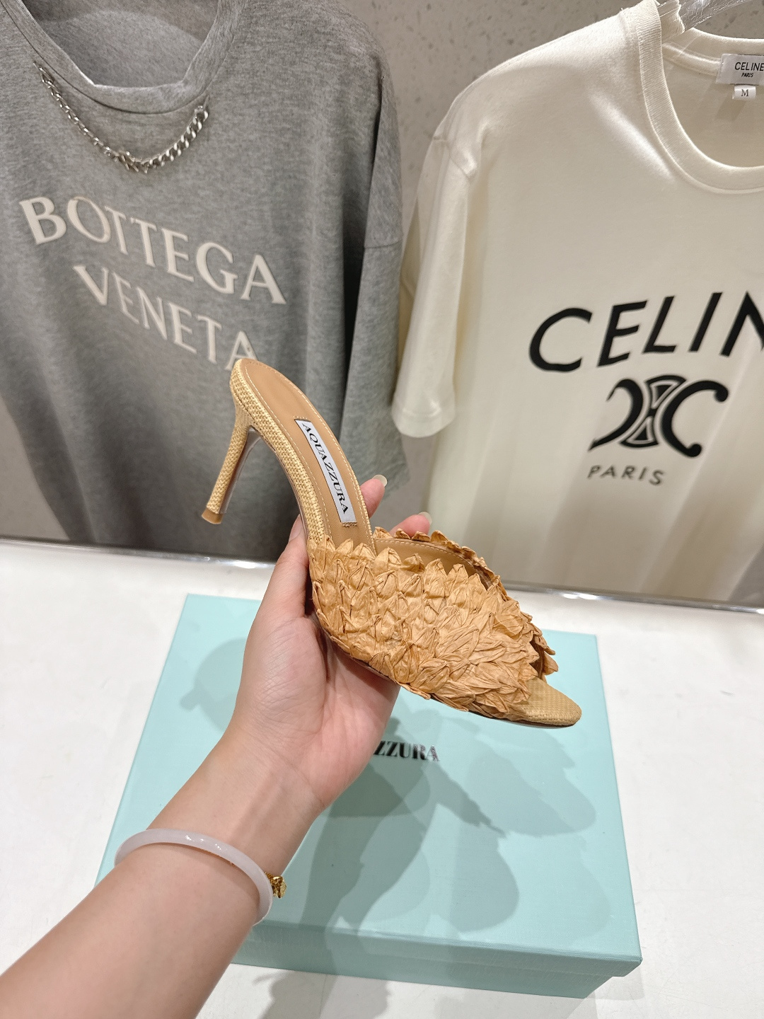 高版本出厂 「ᴀqᴜᴀᴢᴢᴜʀᴀ」AQUAZZURA/菠萝F072 2026ss夏季新款高跟鱼嘴拖鞋__