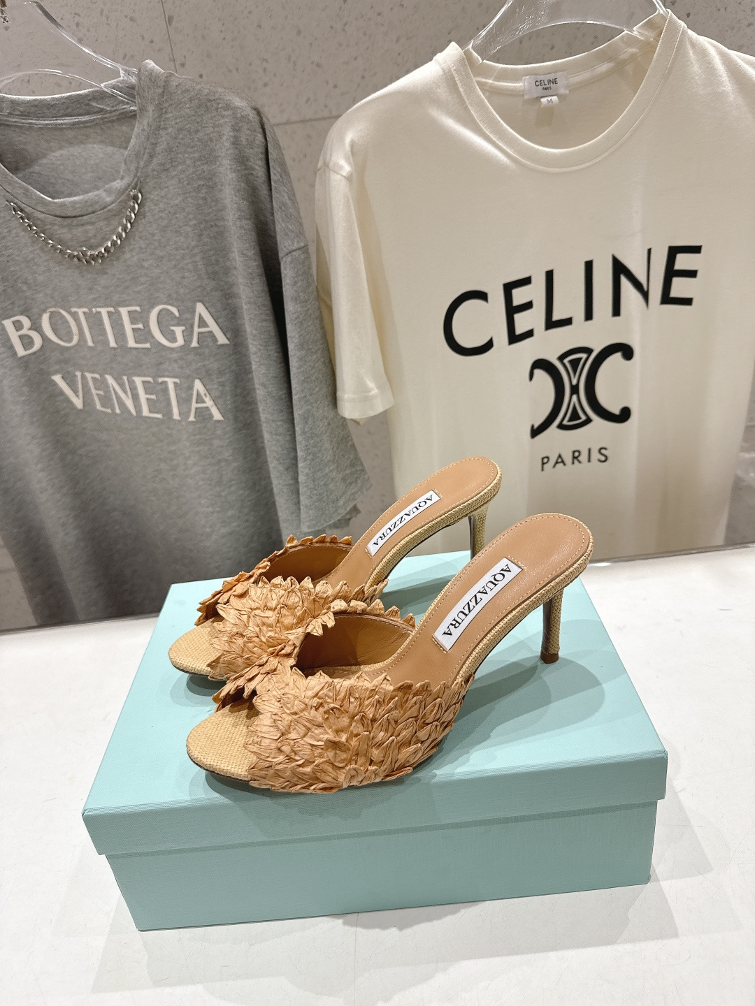 高版本出厂 「ᴀqᴜᴀᴢᴢᴜʀᴀ」AQUAZZURA/菠萝F072 2026ss夏季新款高跟鱼嘴拖鞋__