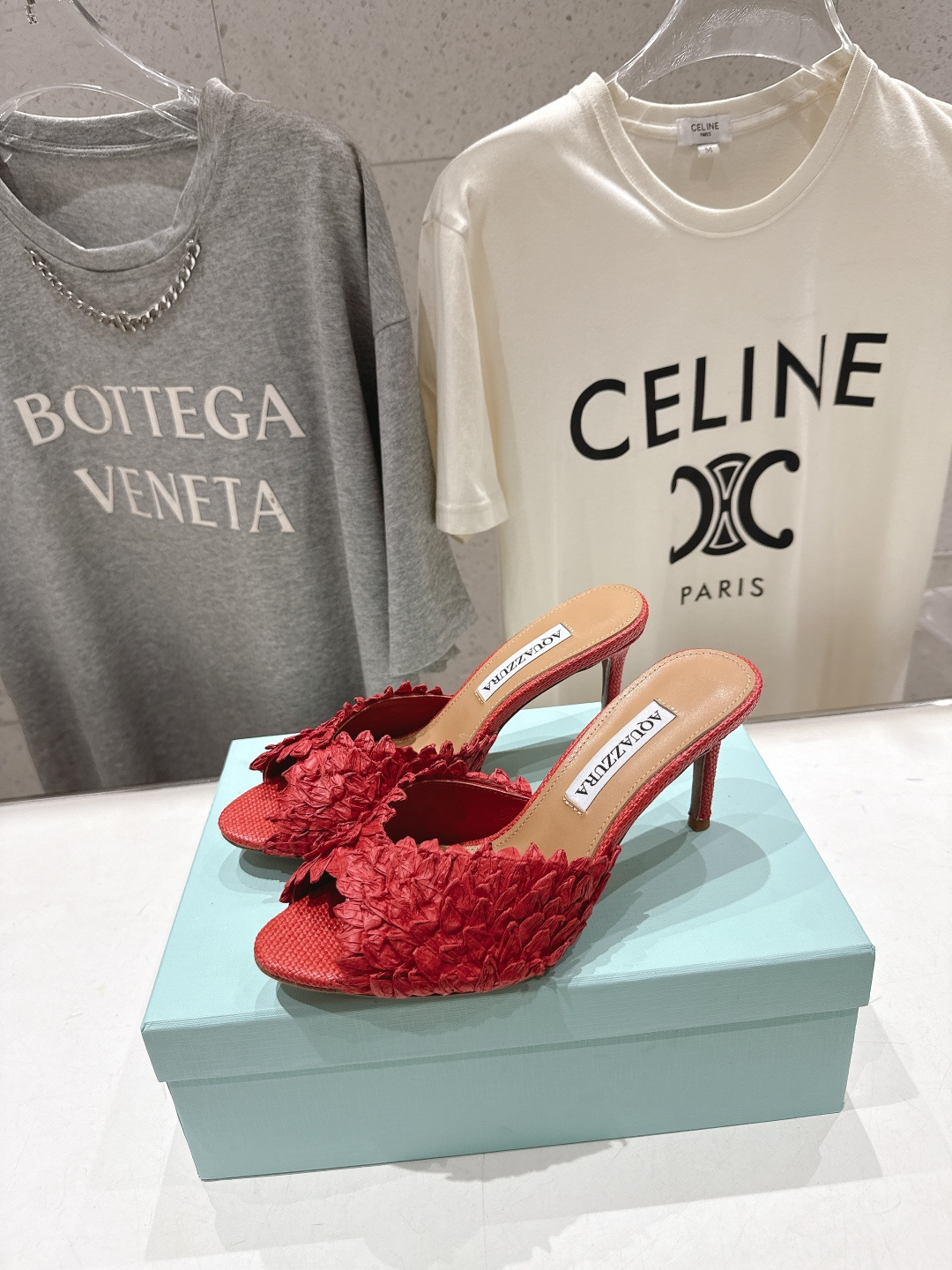 高版本出厂 「ᴀqᴜᴀᴢᴢᴜʀᴀ」AQUAZZURA/菠萝F072 2026ss夏季新款高跟鱼嘴拖鞋__