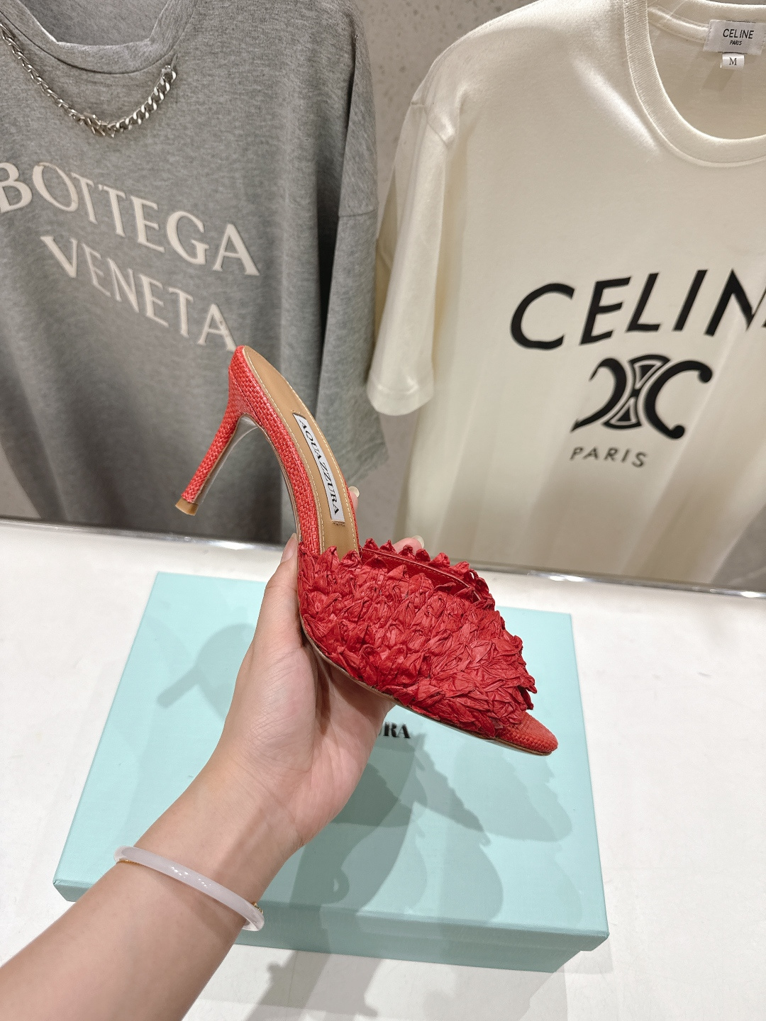 高版本出厂 「ᴀqᴜᴀᴢᴢᴜʀᴀ」AQUAZZURA/菠萝F072 2026ss夏季新款高跟鱼嘴拖鞋__
