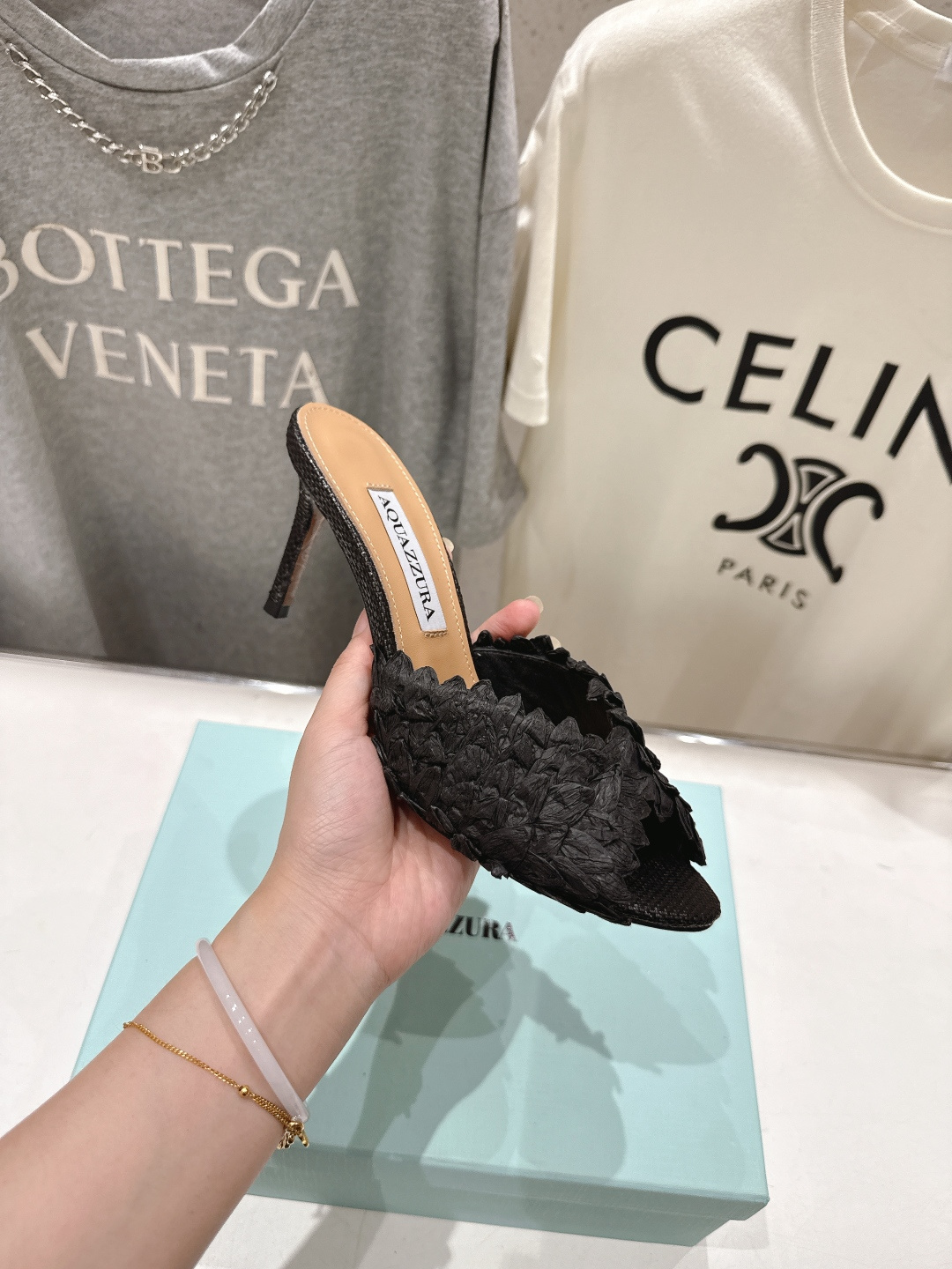 高版本出厂 「ᴀqᴜᴀᴢᴢᴜʀᴀ」AQUAZZURA/菠萝F072 2026ss夏季新款高跟鱼嘴拖鞋__