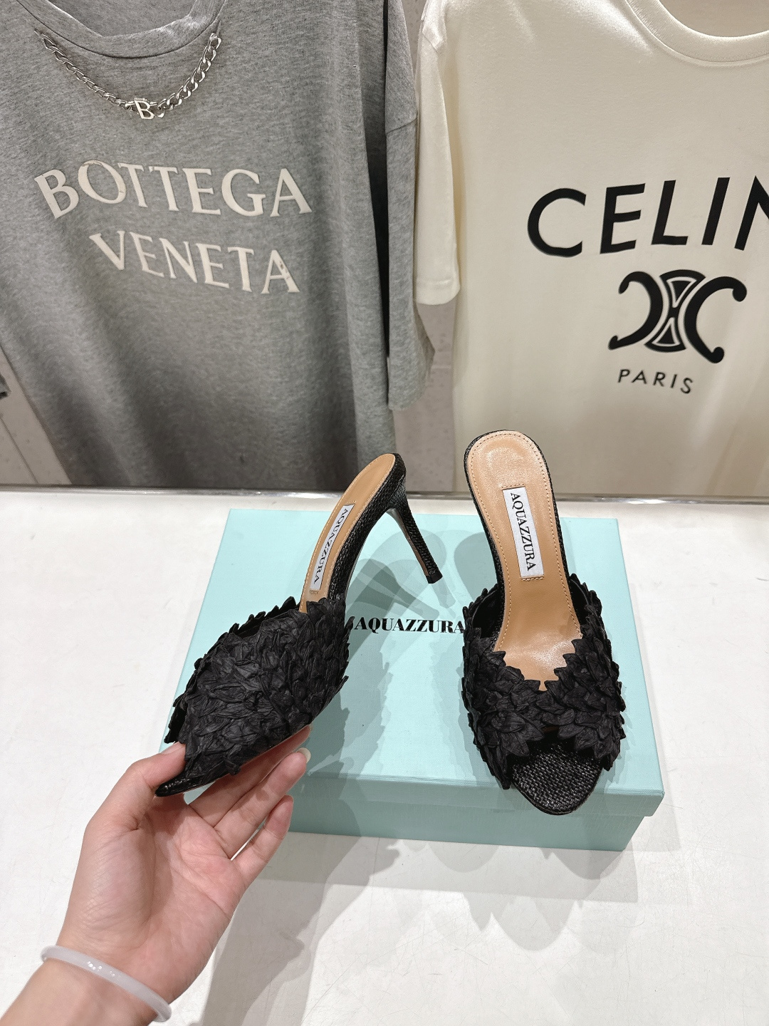 高版本出厂 「ᴀqᴜᴀᴢᴢᴜʀᴀ」AQUAZZURA/菠萝F072 2026ss夏季新款高跟鱼嘴拖鞋__